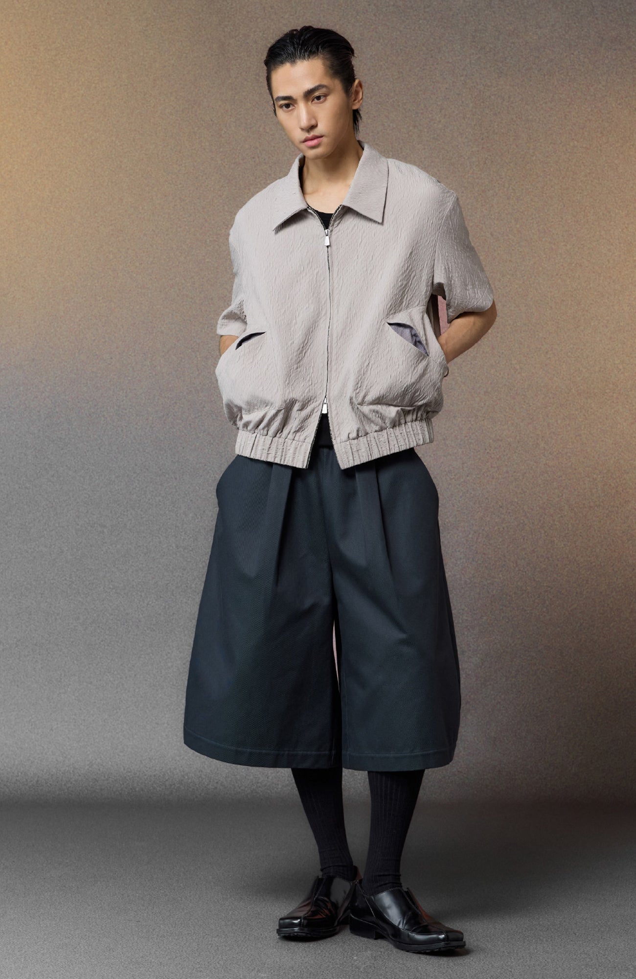 ALVNG AR ANTS Pleated Balloon Shorts, premium urban and streetwear designers apparel on PROJECTISR.com, ALVNG AR ANTS