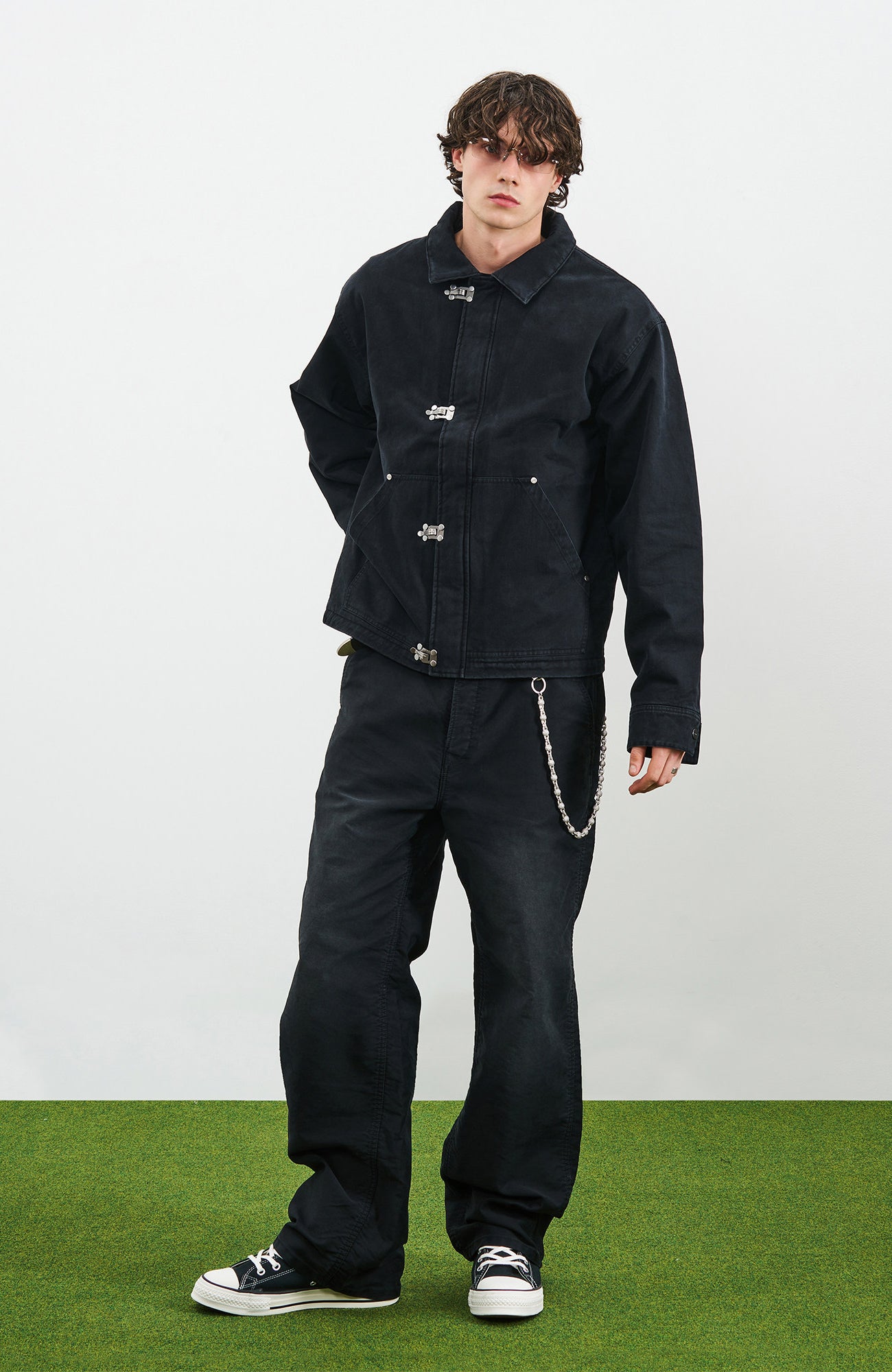 PMW Washed Cotton Buckle-Front Jacket, premium urban and streetwear designers apparel on PROJECTISR.com, PMW