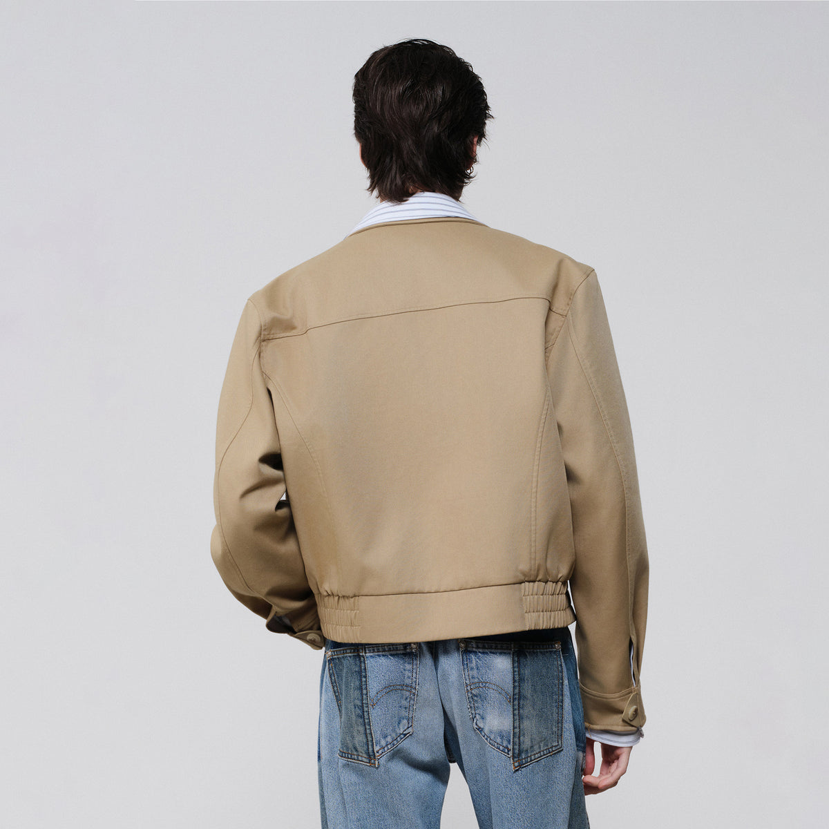 FACEONLAB Embroidered Spliced Shirt Jacket