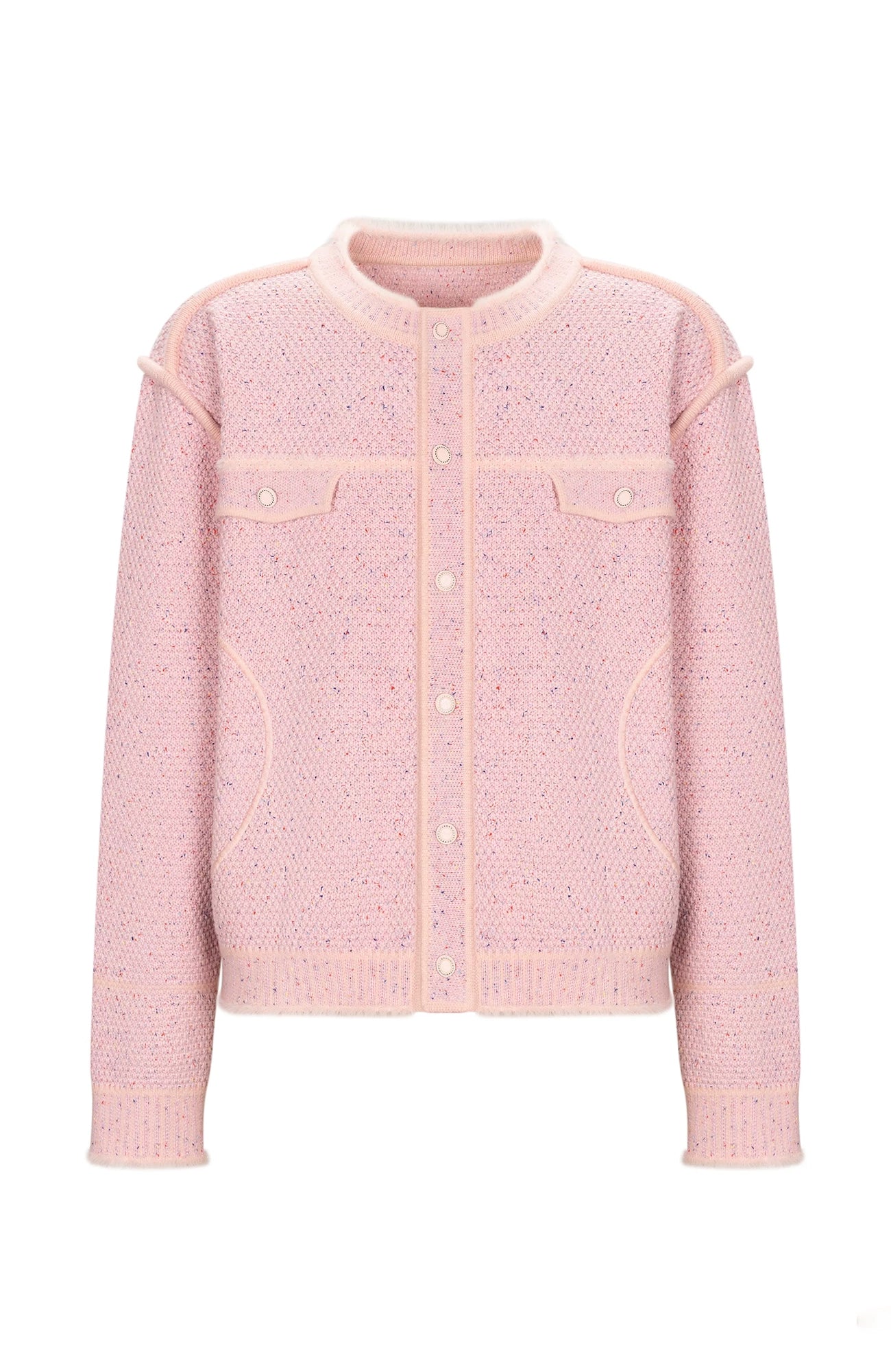 TIWILLTANG Frayed Edge Tweed Knit Jacket