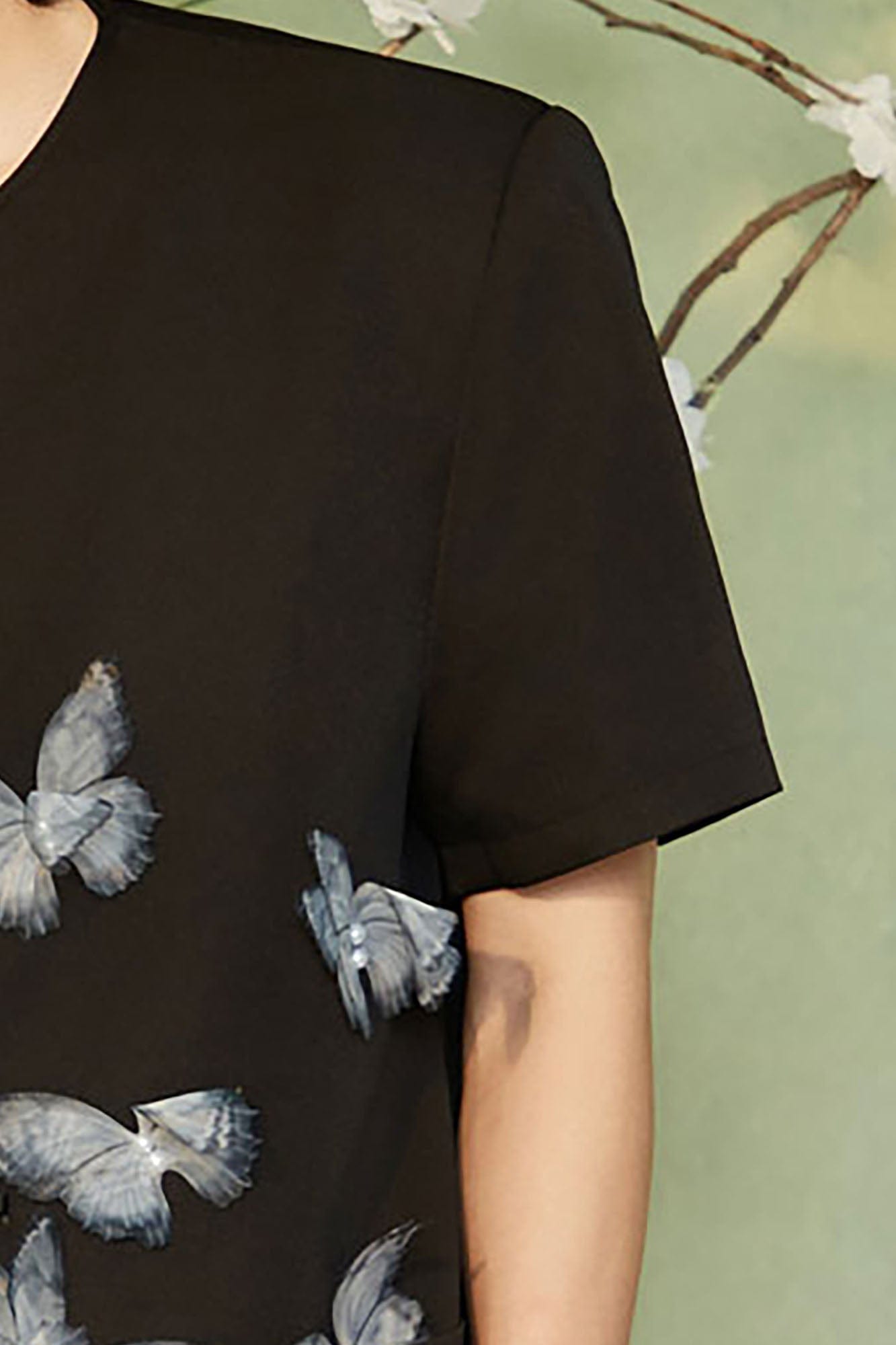 JIECHI Flying Butterfly Frog Button T-Shirt, premium urban and streetwear designers apparel on PROJECTISR.com, JIECHI