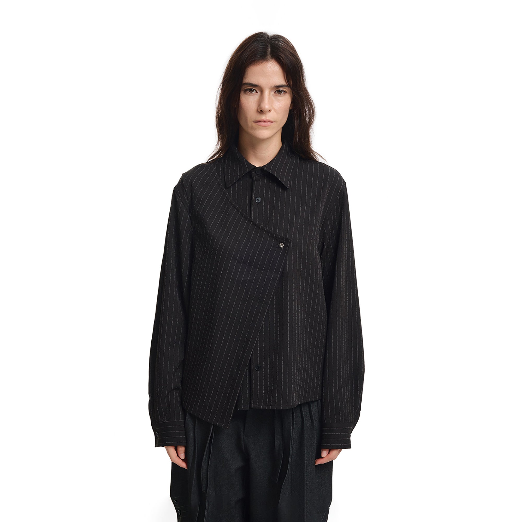 KREATE Asymmetric Layered Stripe Shirt
