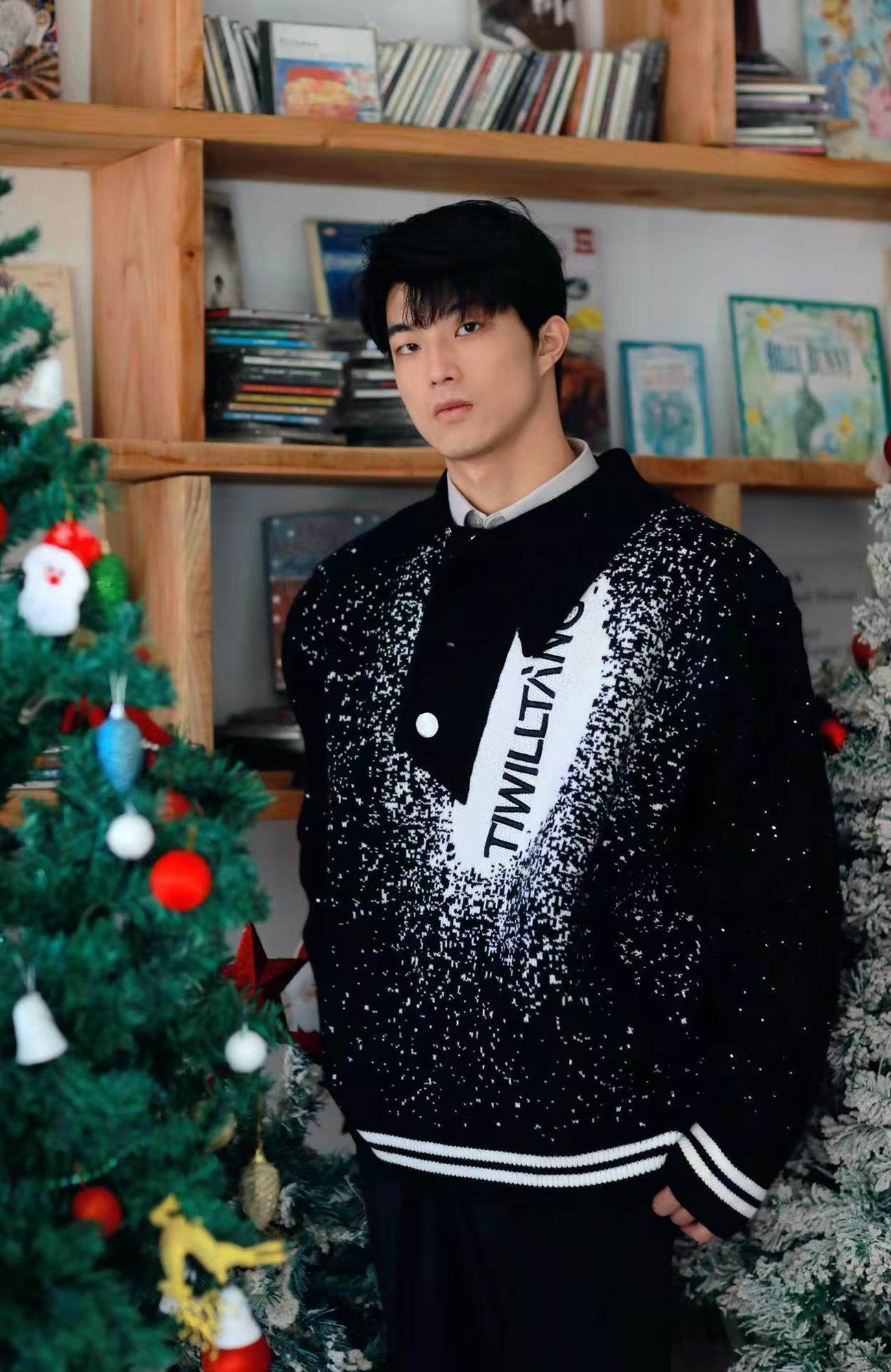 TIWILLTANG Asym Collar Embroidered LOGO Sweater, premium urban and streetwear designers apparel on PROJECTISR.com, TIWILLTANG