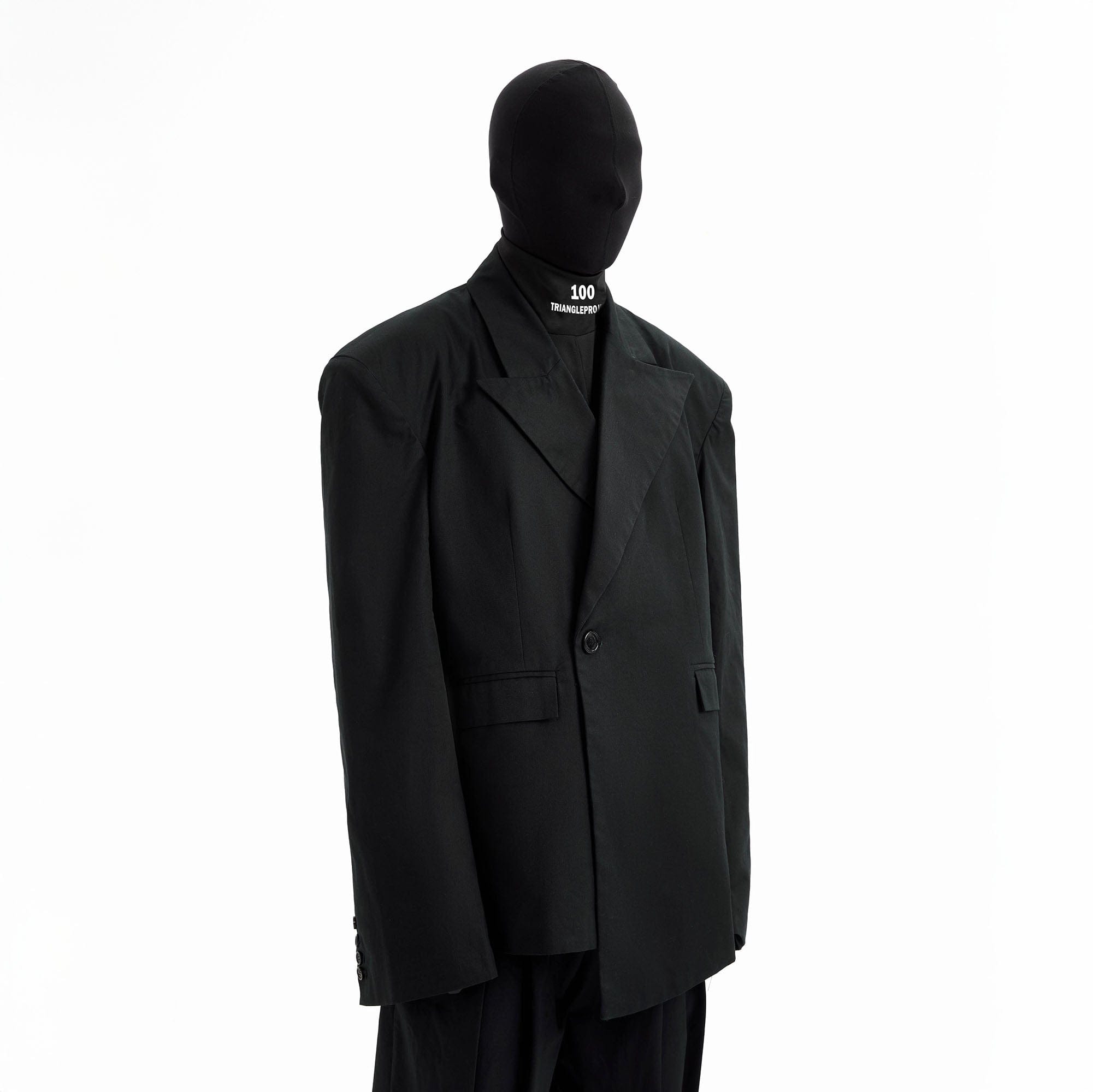 TRIANGLE PROJECT Asymmetrical Padded-Shoulder Oversized Blazer, premium urban and streetwear designers apparel on PROJECTISR.com, TRIANGLE PROJECT