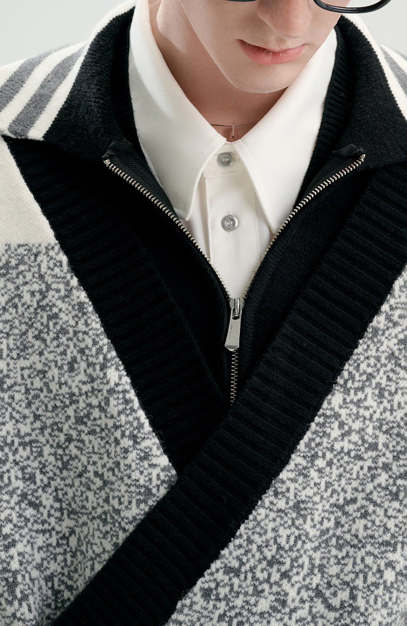 TIWILLTANG Asym Wrap Stripe-Collar Pullover, premium urban and streetwear designers apparel on PROJECTISR.com, TIWILLTANG