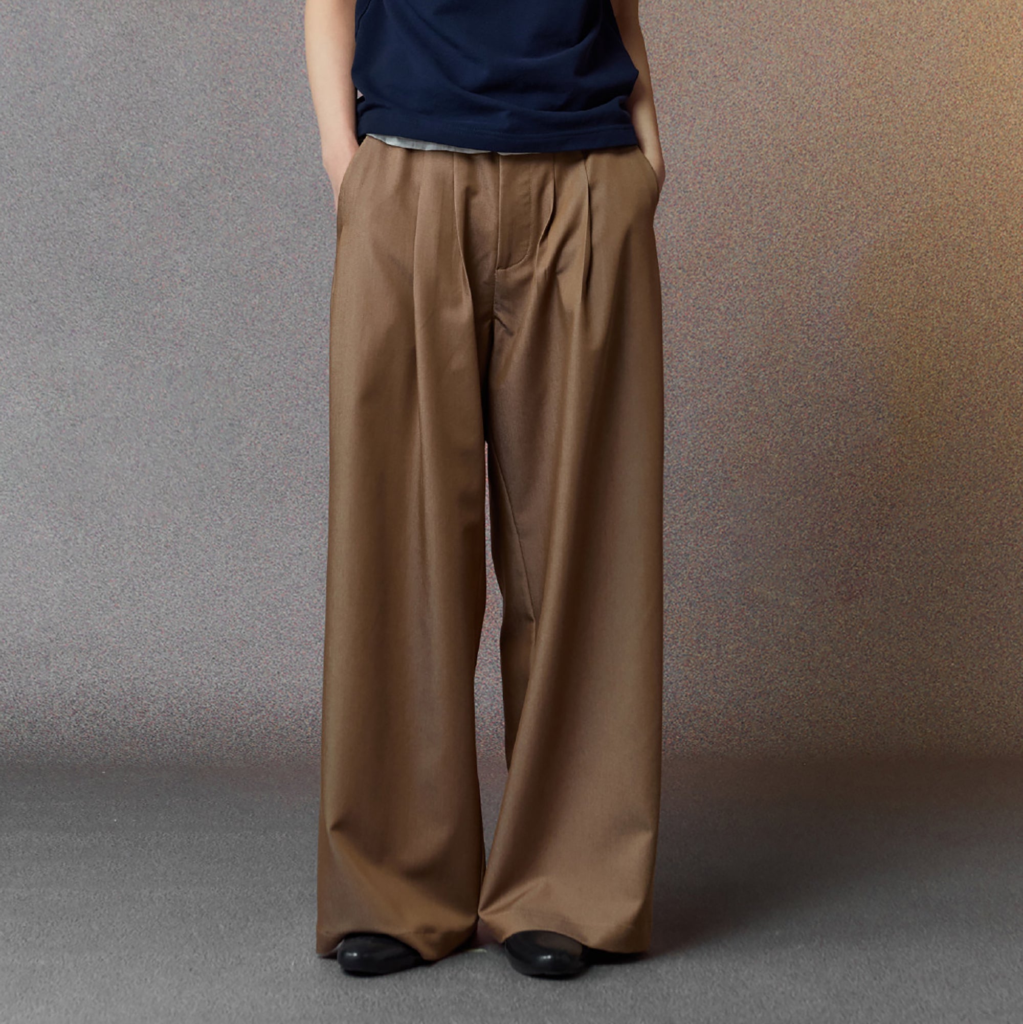 ALVNG AR ANTS Multi-Pleat Straight-Leg Trousers, premium urban and streetwear designers apparel on PROJECTISR.com, ALVNG AR ANTS