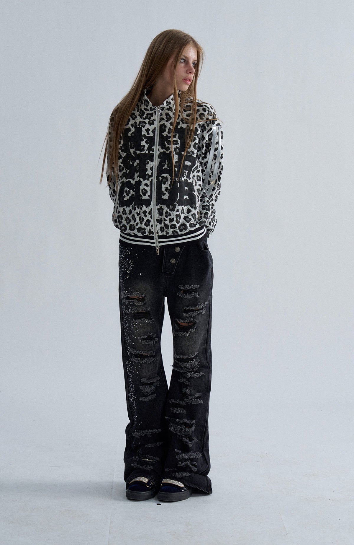 PAIKI Leopard Striped Athletic Jacket