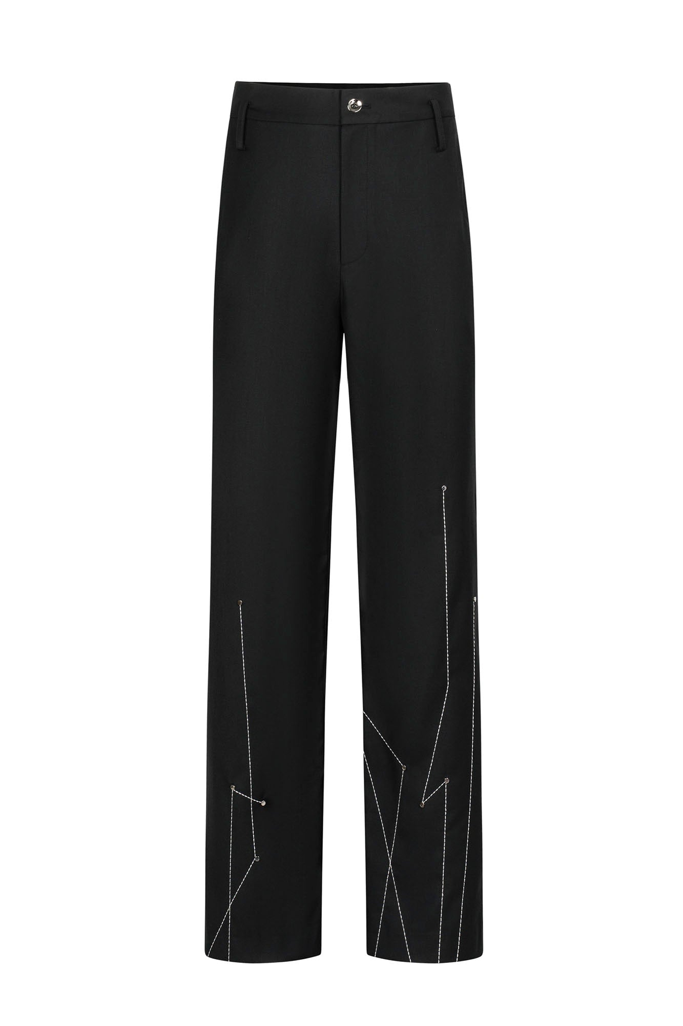 TIWILLTANG Rivet Stitch Embroidered Straight-Leg Pants