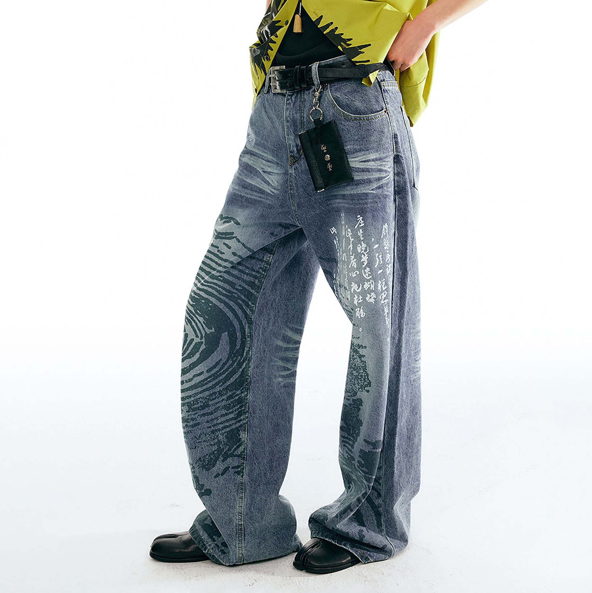 1997 POSTOFFICE Poetry Graphic Straight-Leg Jeans, premium urban and streetwear designers apparel on PROJECTISR.com, 1997 POSTOFFICE
