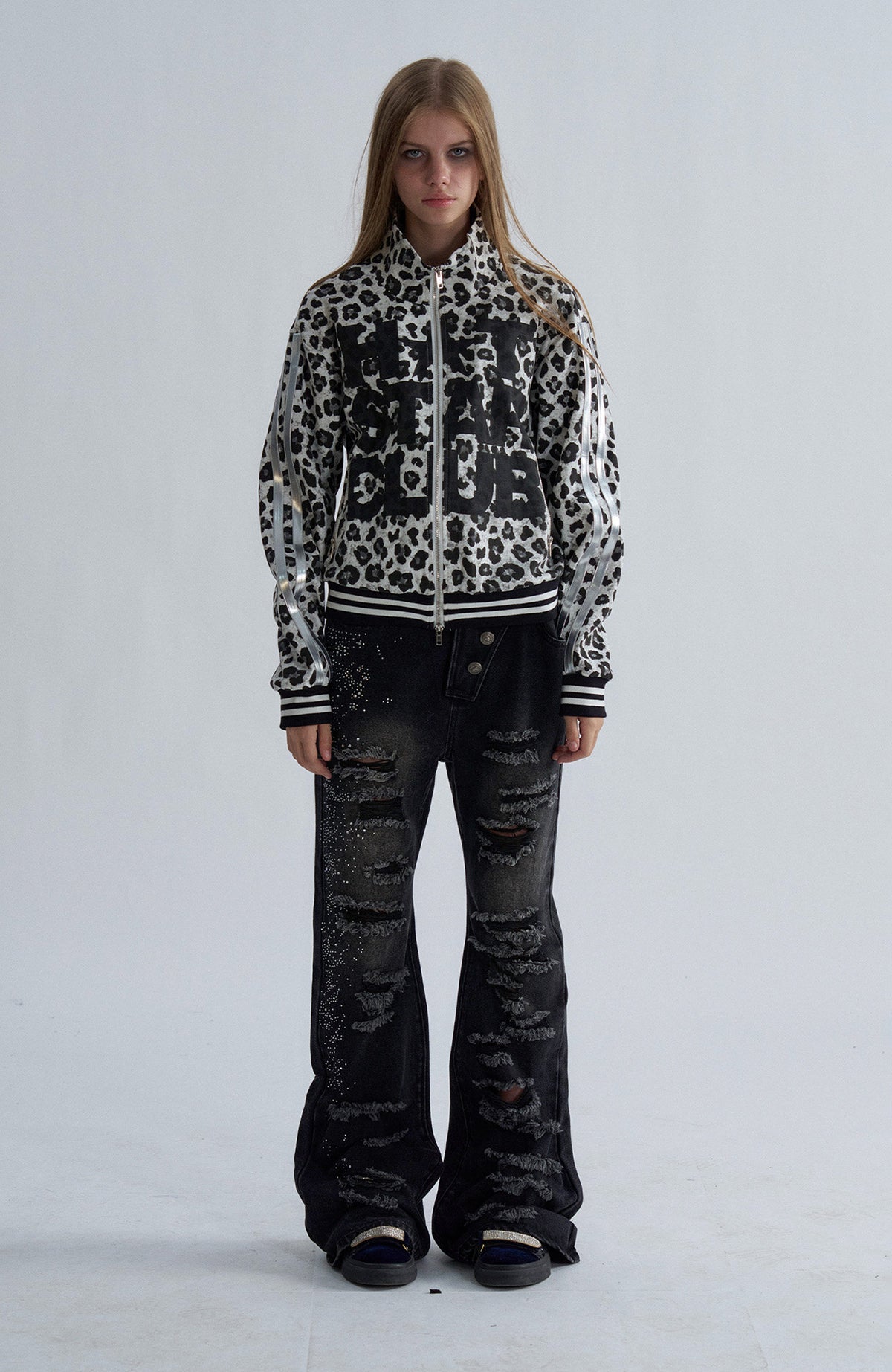 PAIKI Leopard Striped Athletic Jacket