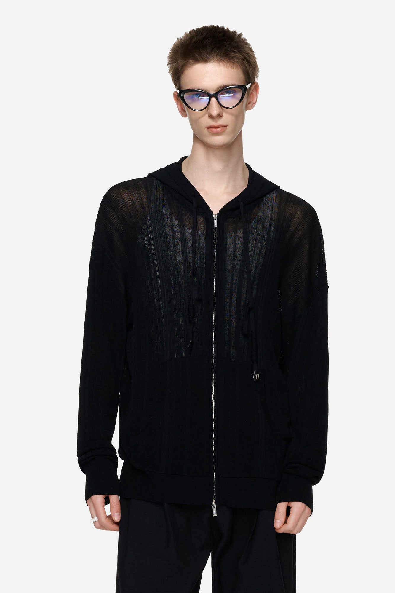 TIWILLTANG Sheer Knit Zip-Up Hoodie, premium urban and streetwear designers apparel on PROJECTISR.com, TIWILLTANG