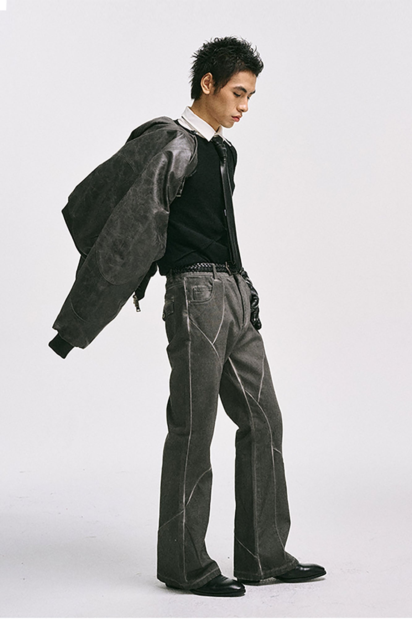 CATSSTAC Crosscut Washed Denim Pants, premium urban and streetwear designers apparel on PROJECTISR.com, CATSSTAC