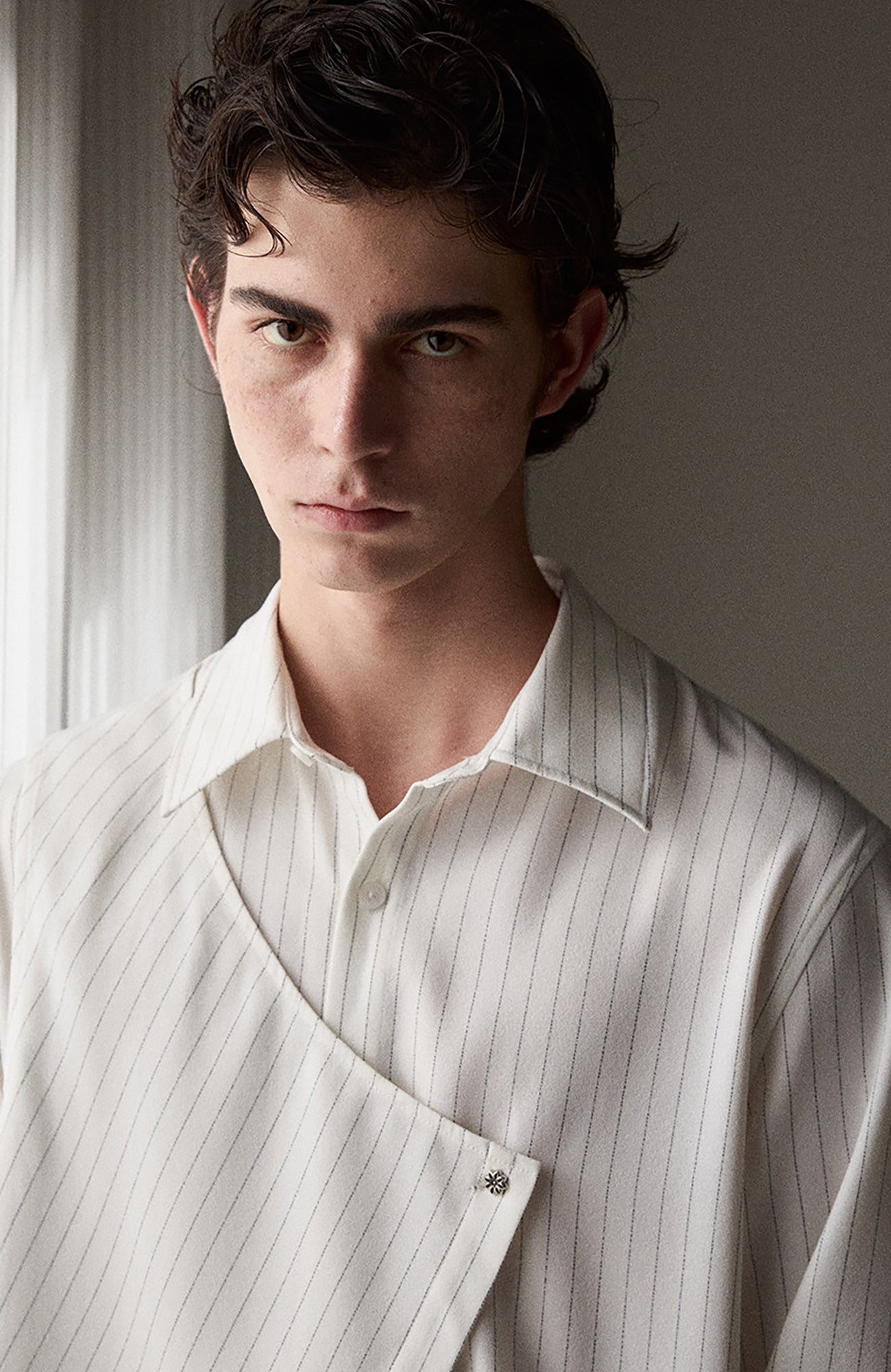 KREATE Asymmetric Layered Stripe Shirt