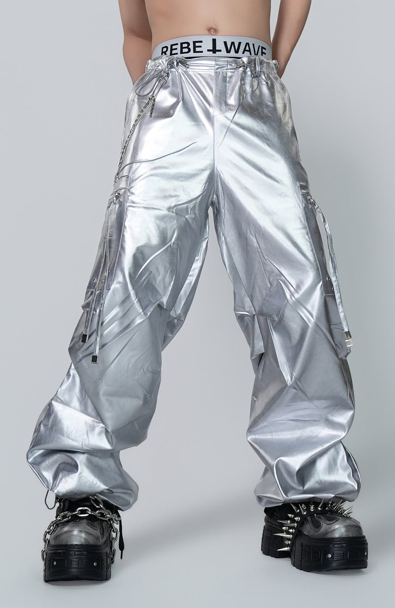 VE2 Metallic Coated Cargo Pants