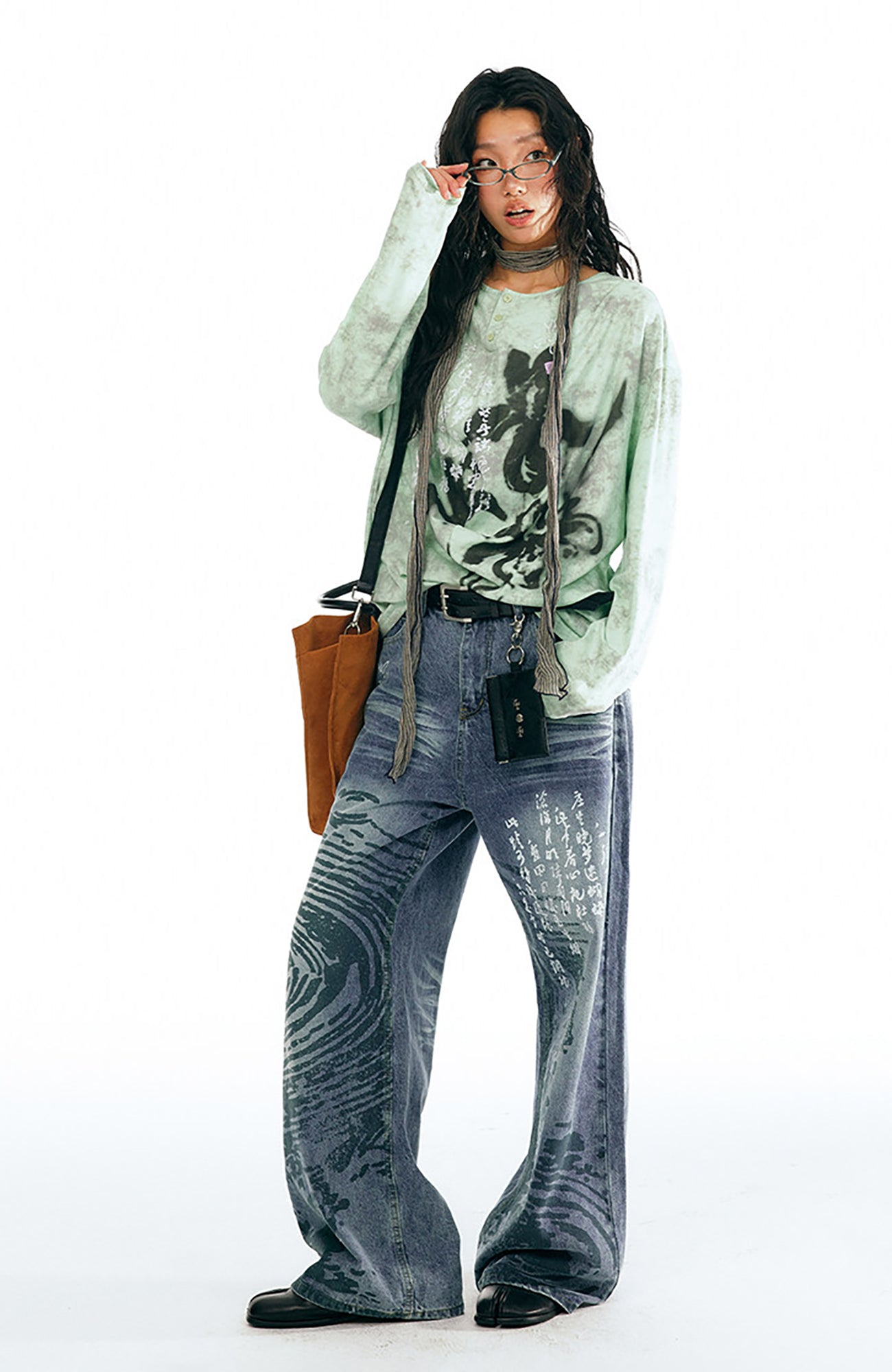 1997 POSTOFFICE Poetry Graphic Straight-Leg Jeans, premium urban and streetwear designers apparel on PROJECTISR.com, 1997 POSTOFFICE
