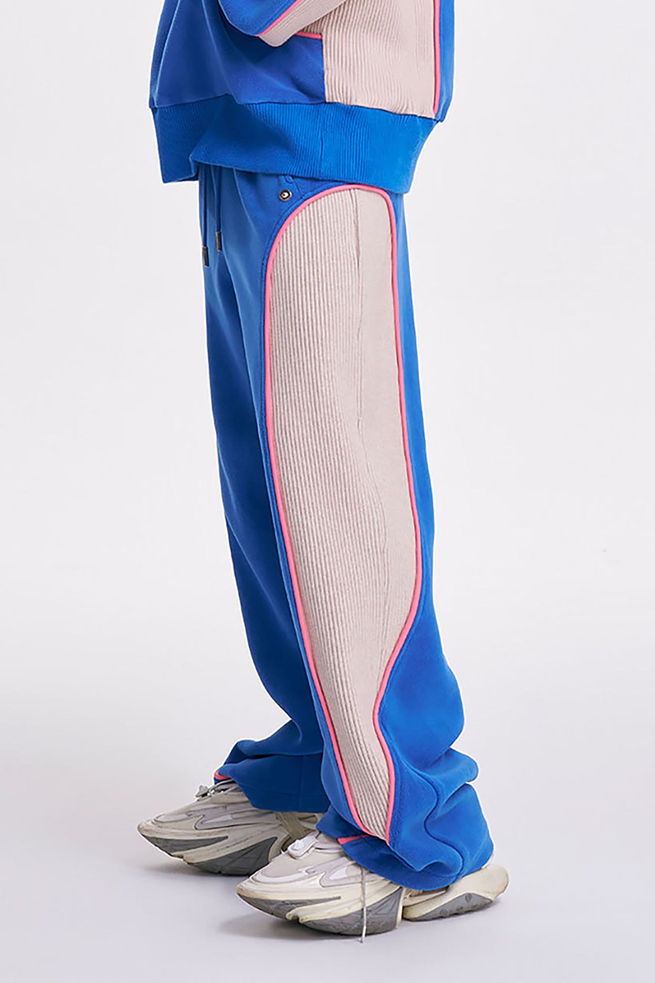 TIWILLTANG Ribbed Contrast Panel Oversized Sweatpants