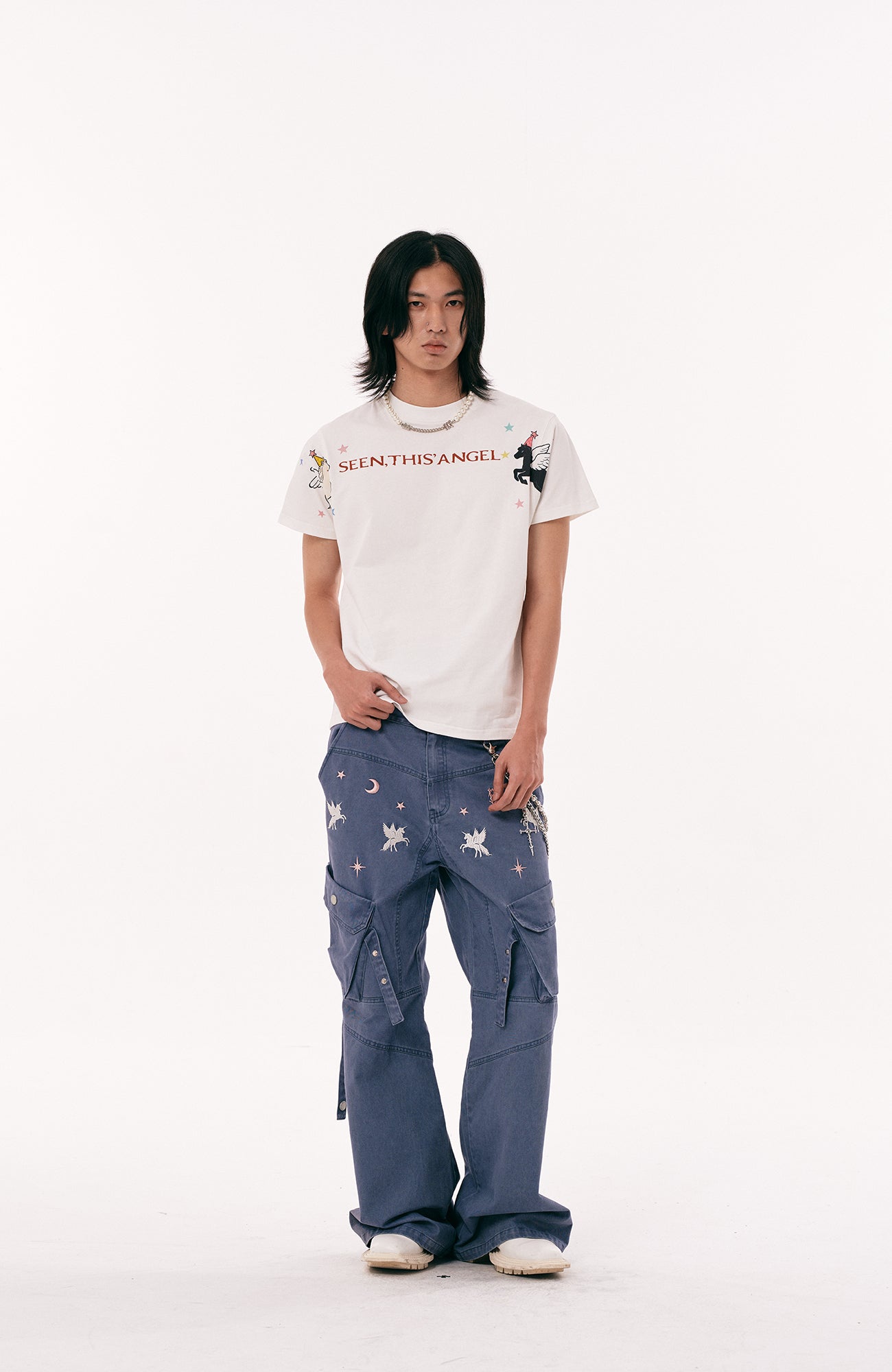 PASET Unicorn Embroidered Cargo Pants