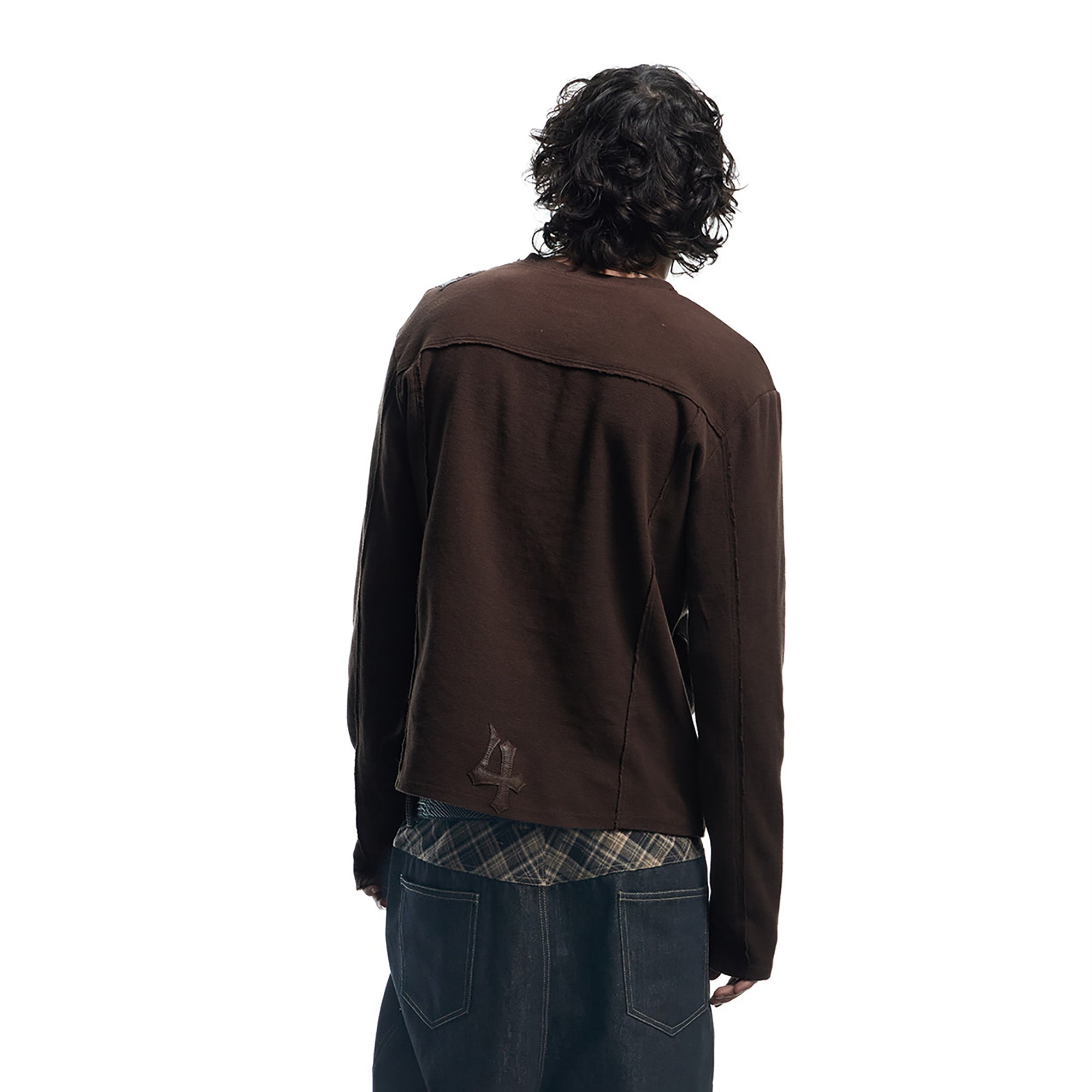 DND4DES Waffle-Knit Gothic Henley Long-Sleeve Tee, premium urban and streetwear designers apparel on PROJECTISR.com, DND4DES