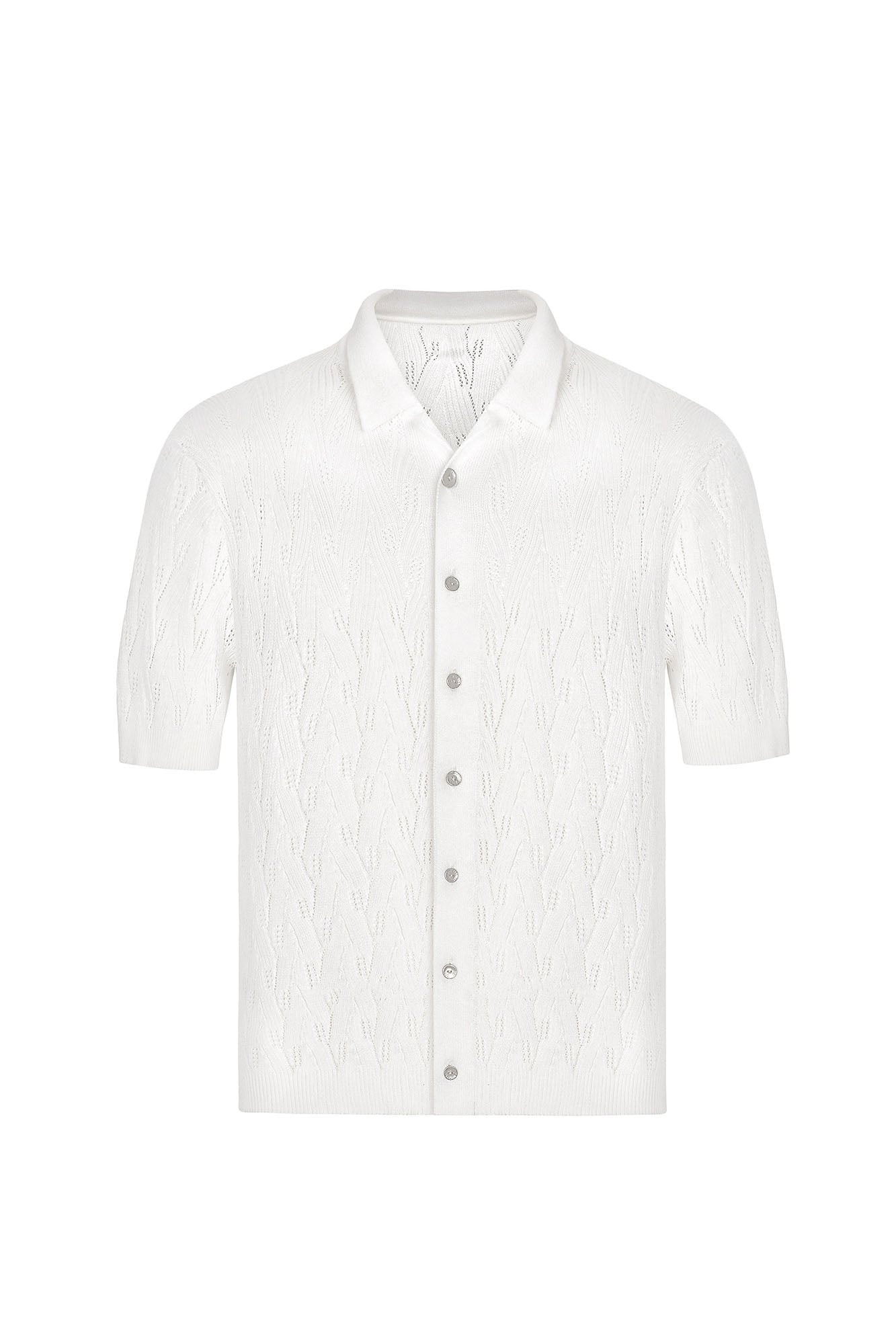 TIWILLTANG Pointelle Knit Polo Half Shirt