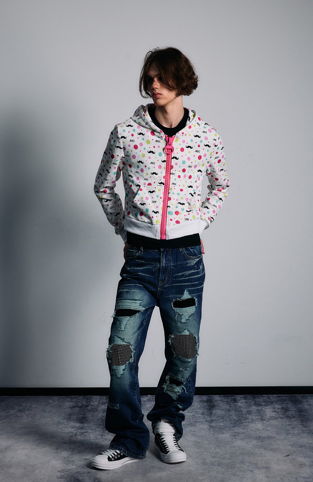 PAIKI Full-Print Zip-Up Hoodie