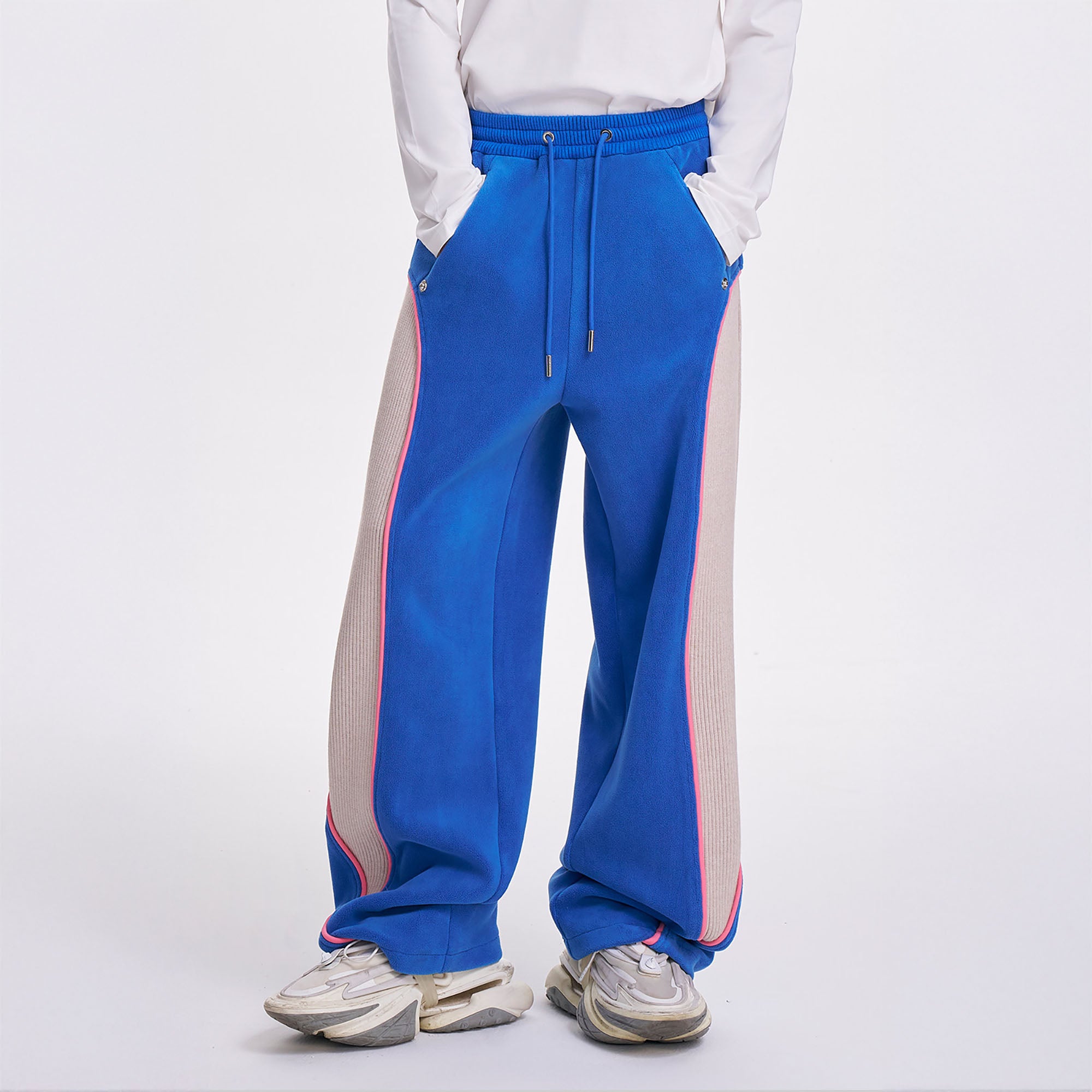 TIWILLTANG Ribbed Contrast Panel Oversized Sweatpants
