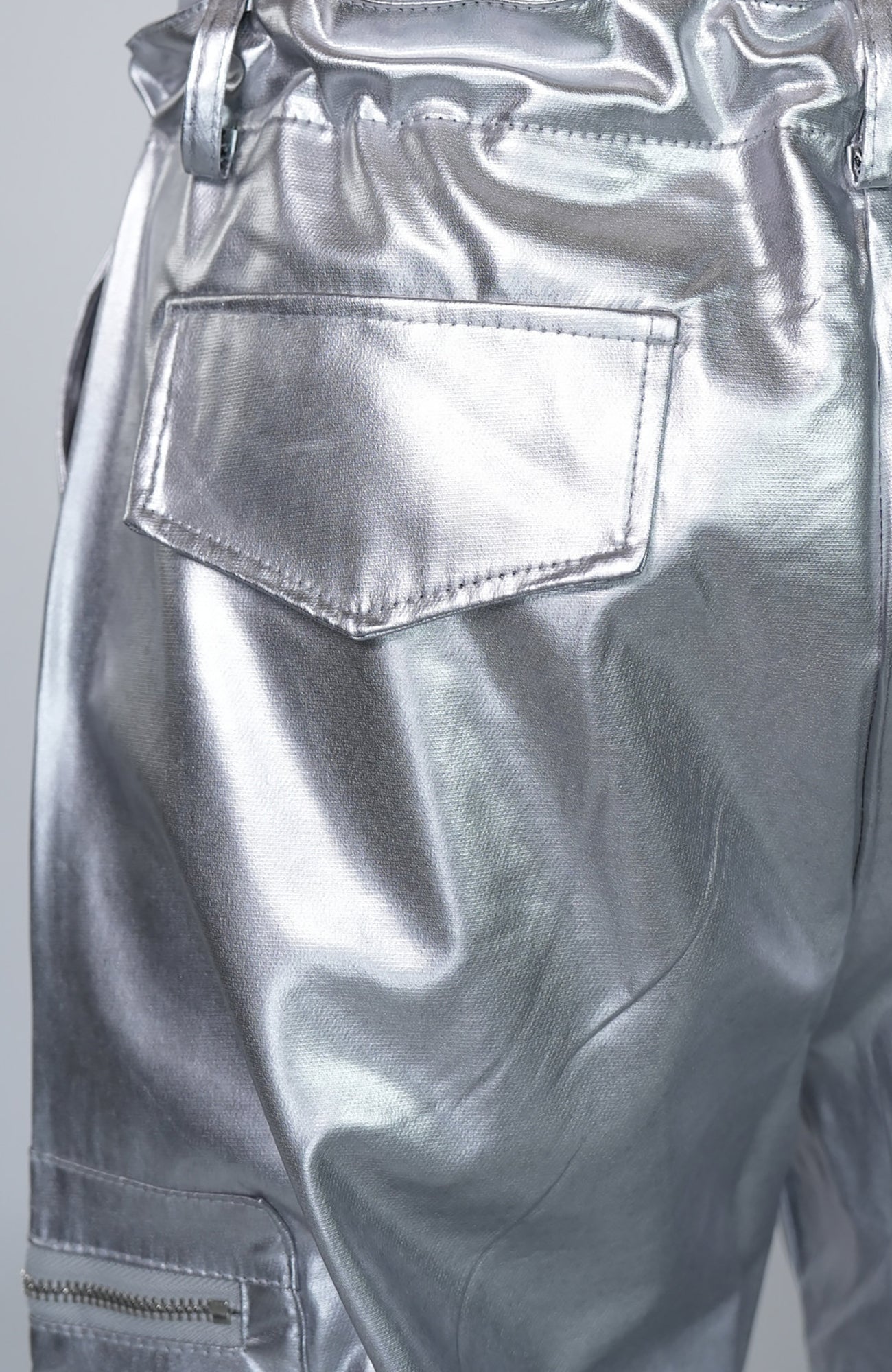 VE2 Metallic Coated Cargo Pants