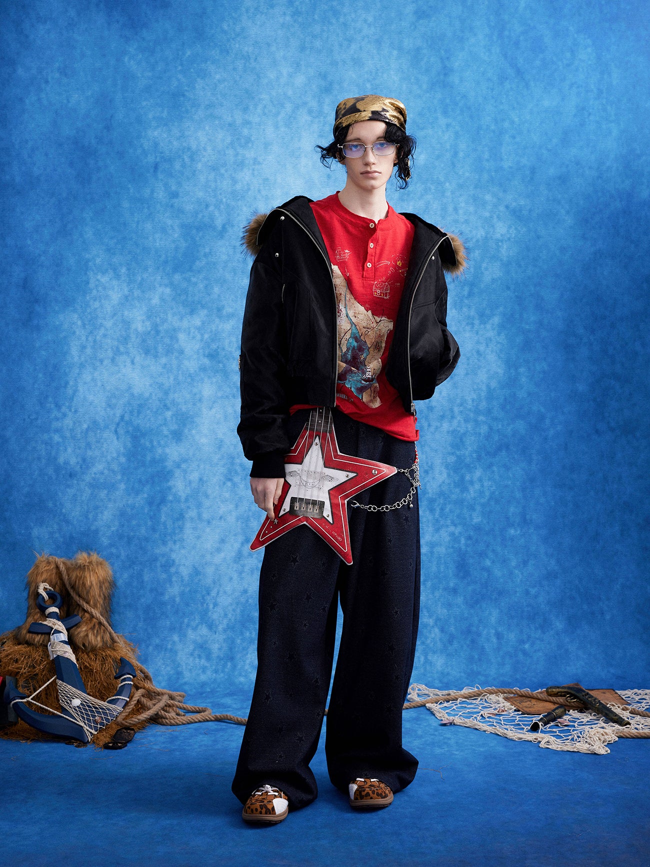 OIPWORD Studded Convertible Hood PU Puffer Jacket