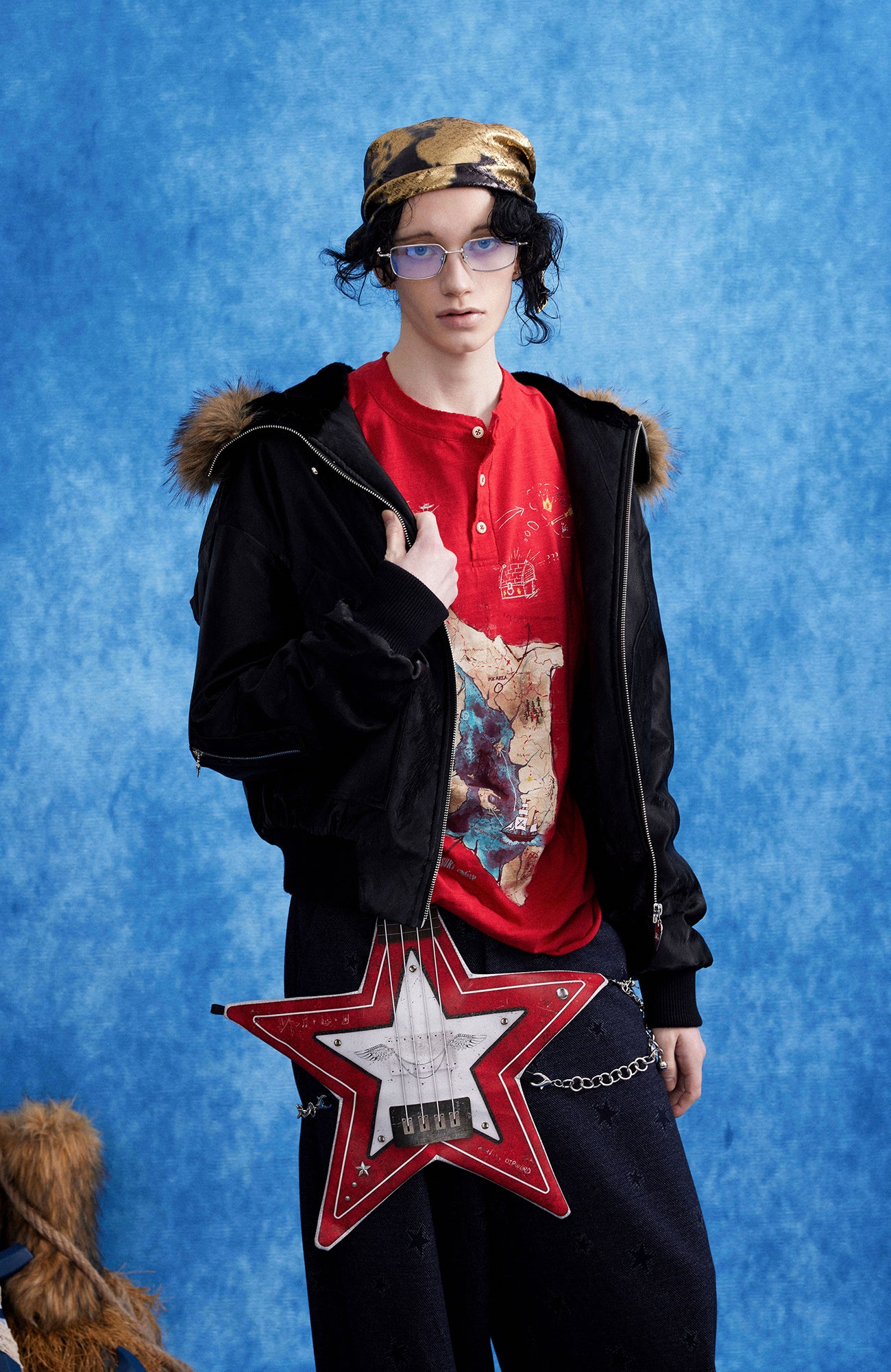 OIPWORD Studded Convertible Hood PU Puffer Jacket