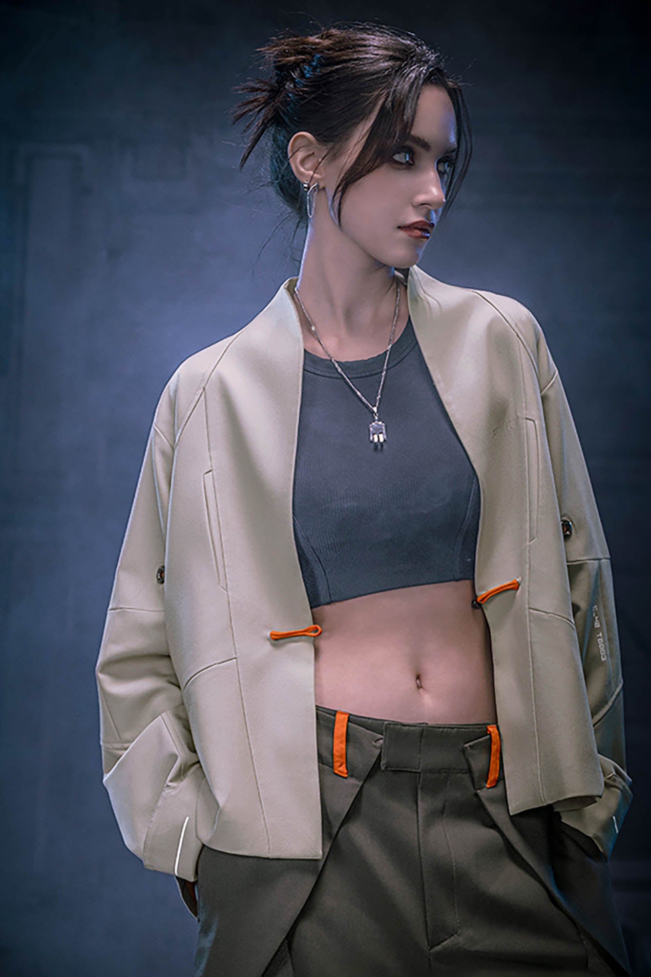 XIPHEVIL Deconstructed Utility Daoist Robe Apricot, premium urban and streetwear designers apparel on PROJECTISR.com, XIPHEVIL