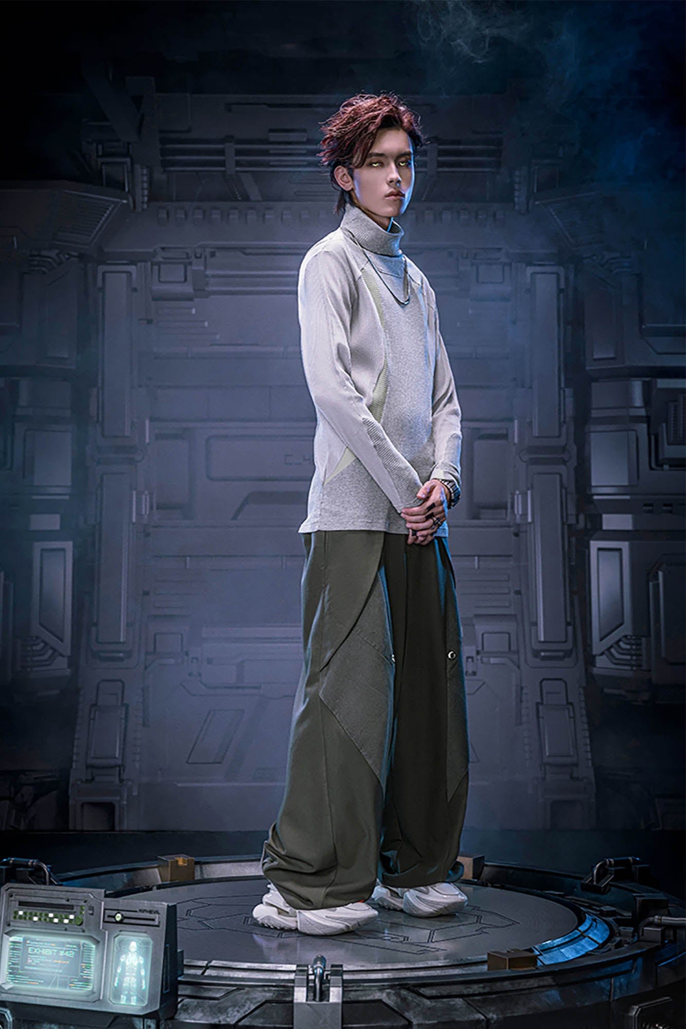 XIPHEVIL Mech Paneled Utility Wide-Leg Pants Grey, premium urban and streetwear designers apparel on PROJECTISR.com, XIPHEVIL