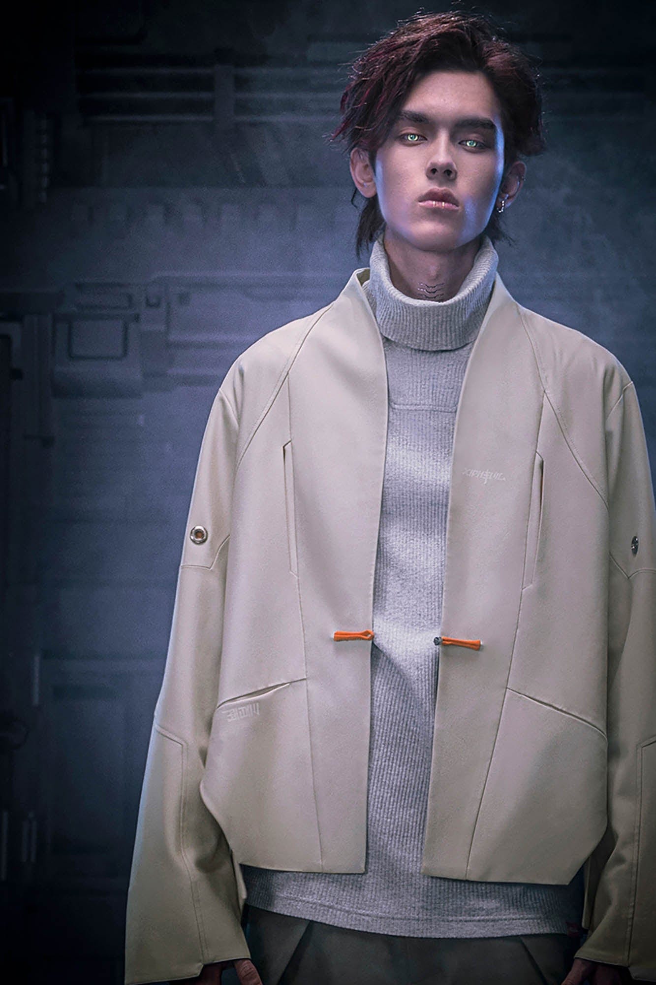 XIPHEVIL Deconstructed Utility Daoist Robe Apricot, premium urban and streetwear designers apparel on PROJECTISR.com, XIPHEVIL