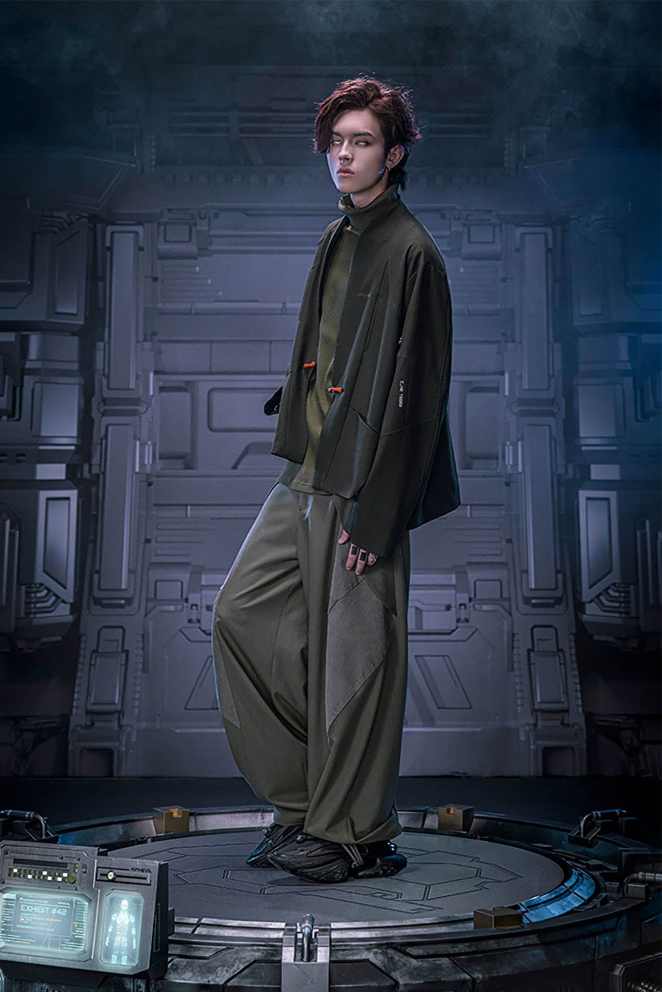 XIPHEVIL Mech Paneled Utility Wide-Leg Pants Grey, premium urban and streetwear designers apparel on PROJECTISR.com, XIPHEVIL
