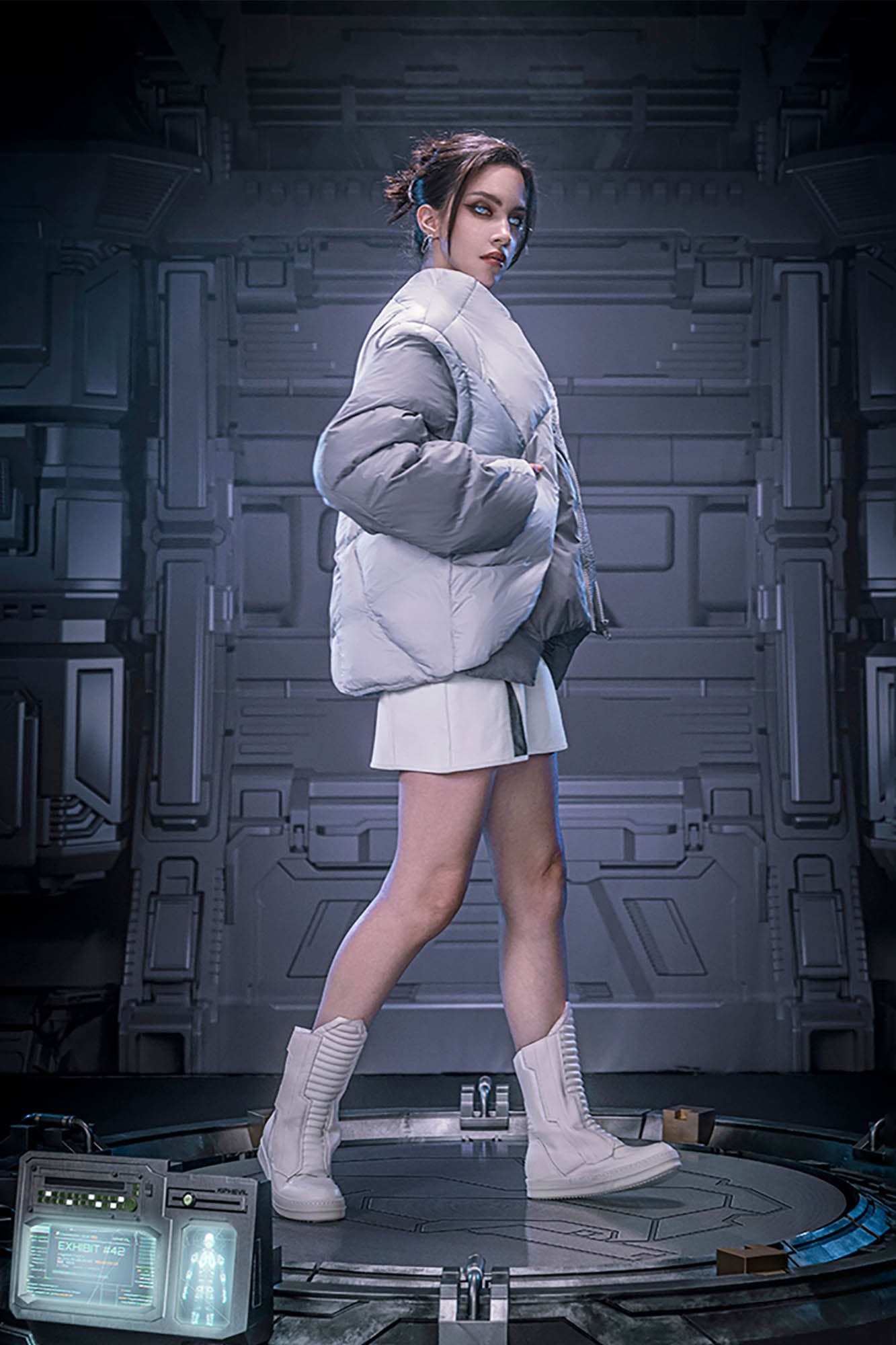 XIPHEVIL Exoskeleton Detachable-Sleeve Paneled Puffer Jacket, premium urban and streetwear designers apparel on PROJECTISR.com, XIPHEVIL