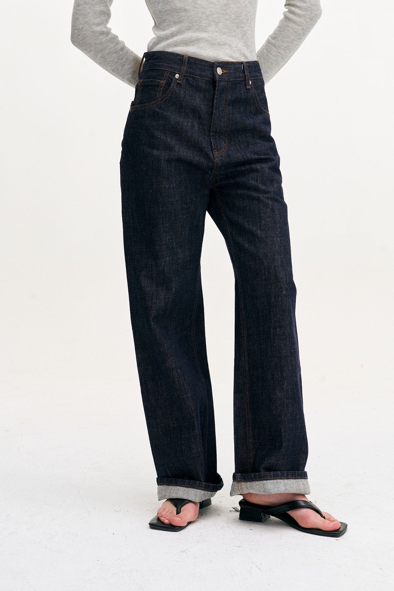 LEONSENSE Classical Straight-Leg Raw Jeans, premium urban and streetwear designers apparel on PROJECTISR.com, LEONSENSE