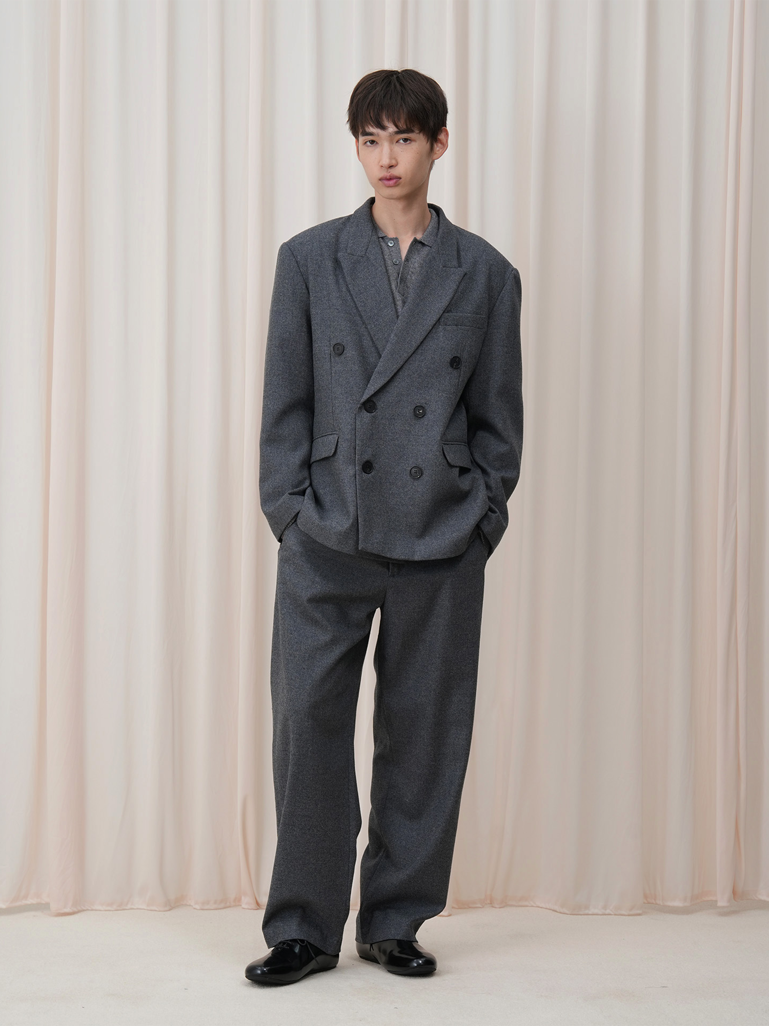 OUYANG WENJUN Double-Breasted Wool-Blend Blazer