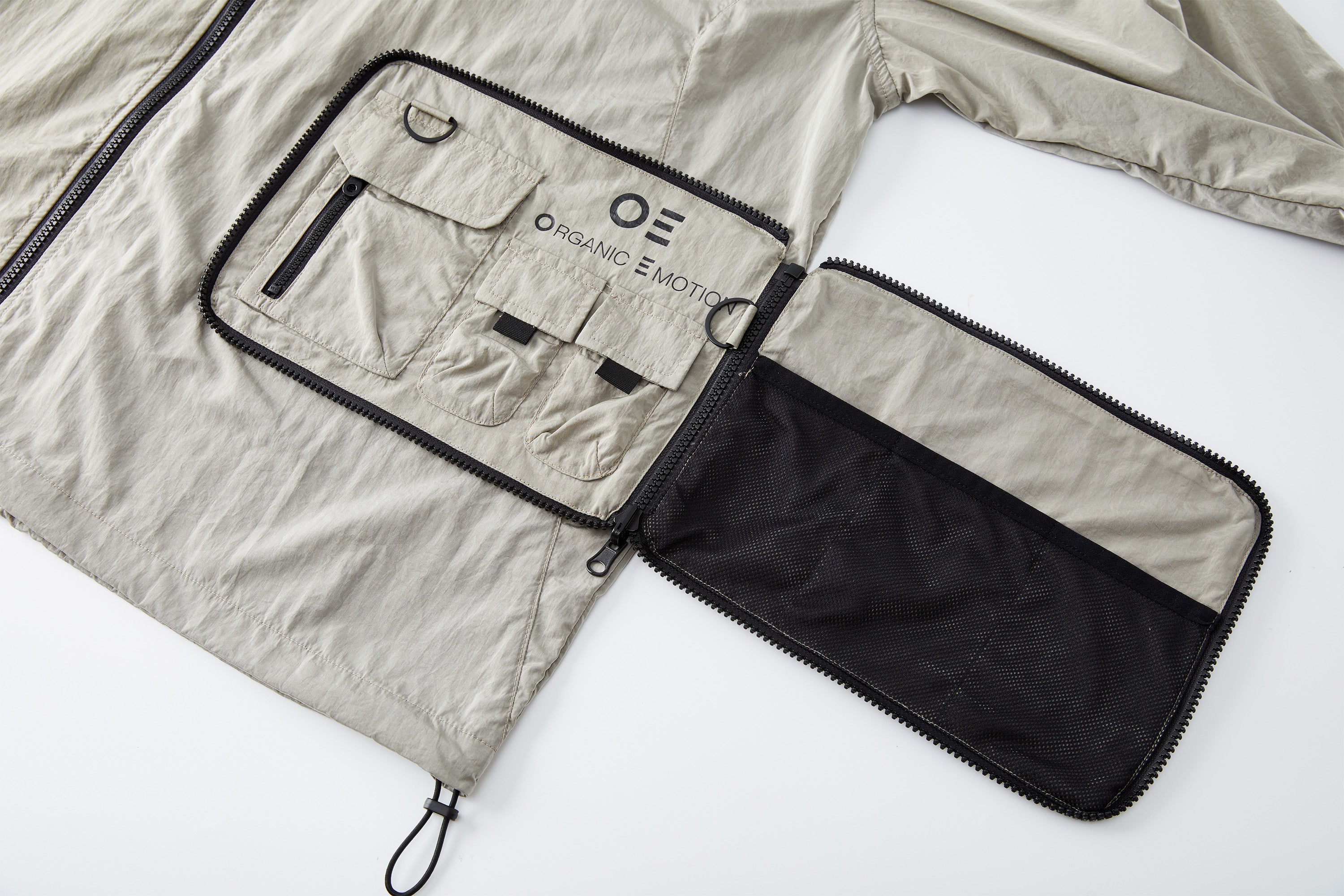 ORGANIC EMOTION Packable Utility UV Protection Hooded Windbreaker, premium urban and streetwear designers apparel on PROJECTISR.com, ORGANIC EMOTION