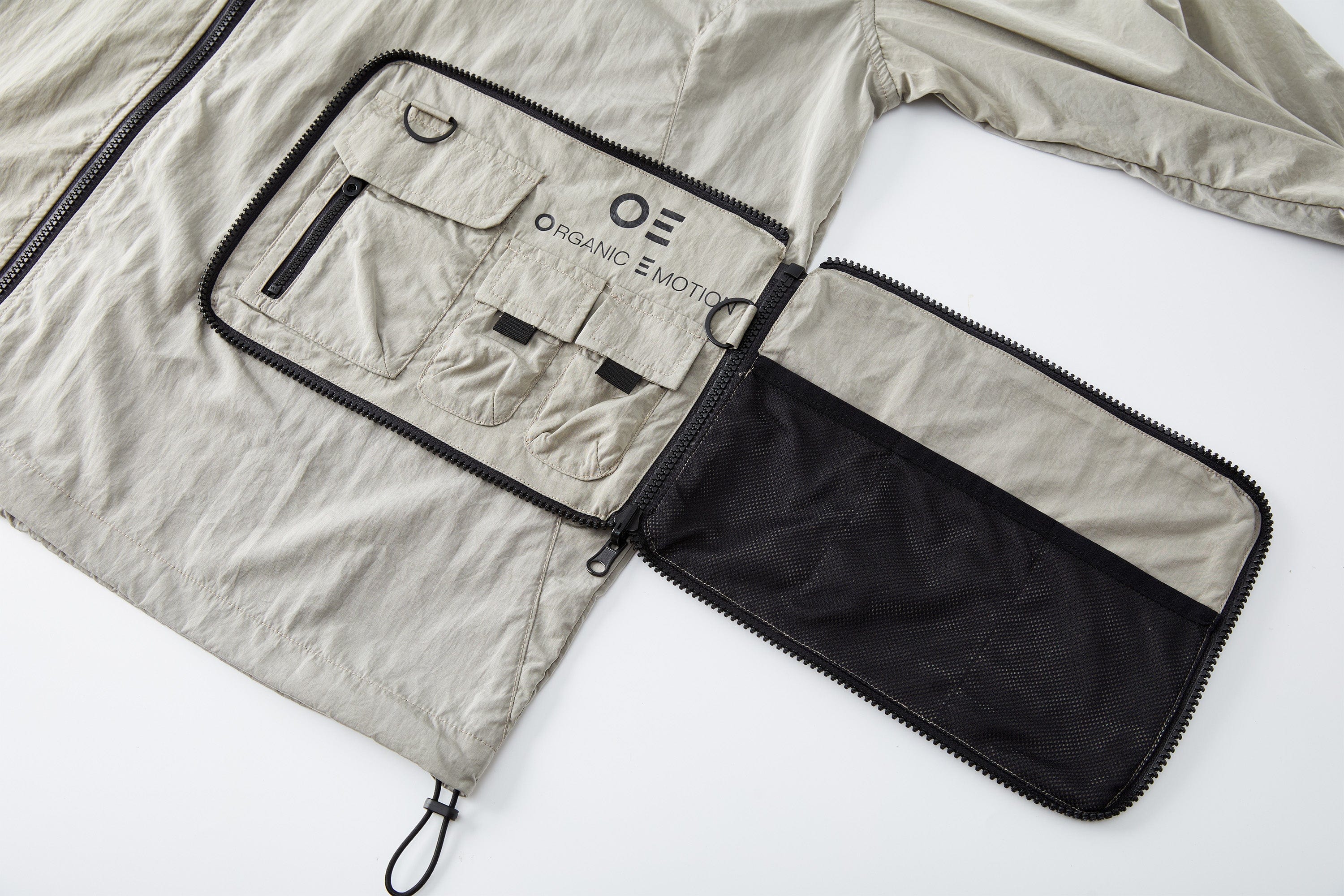 ORGANIC EMOTION Packable Utility UV Protection Hooded Windbreaker, premium urban and streetwear designers apparel on PROJECTISR.com, ORGANIC EMOTION