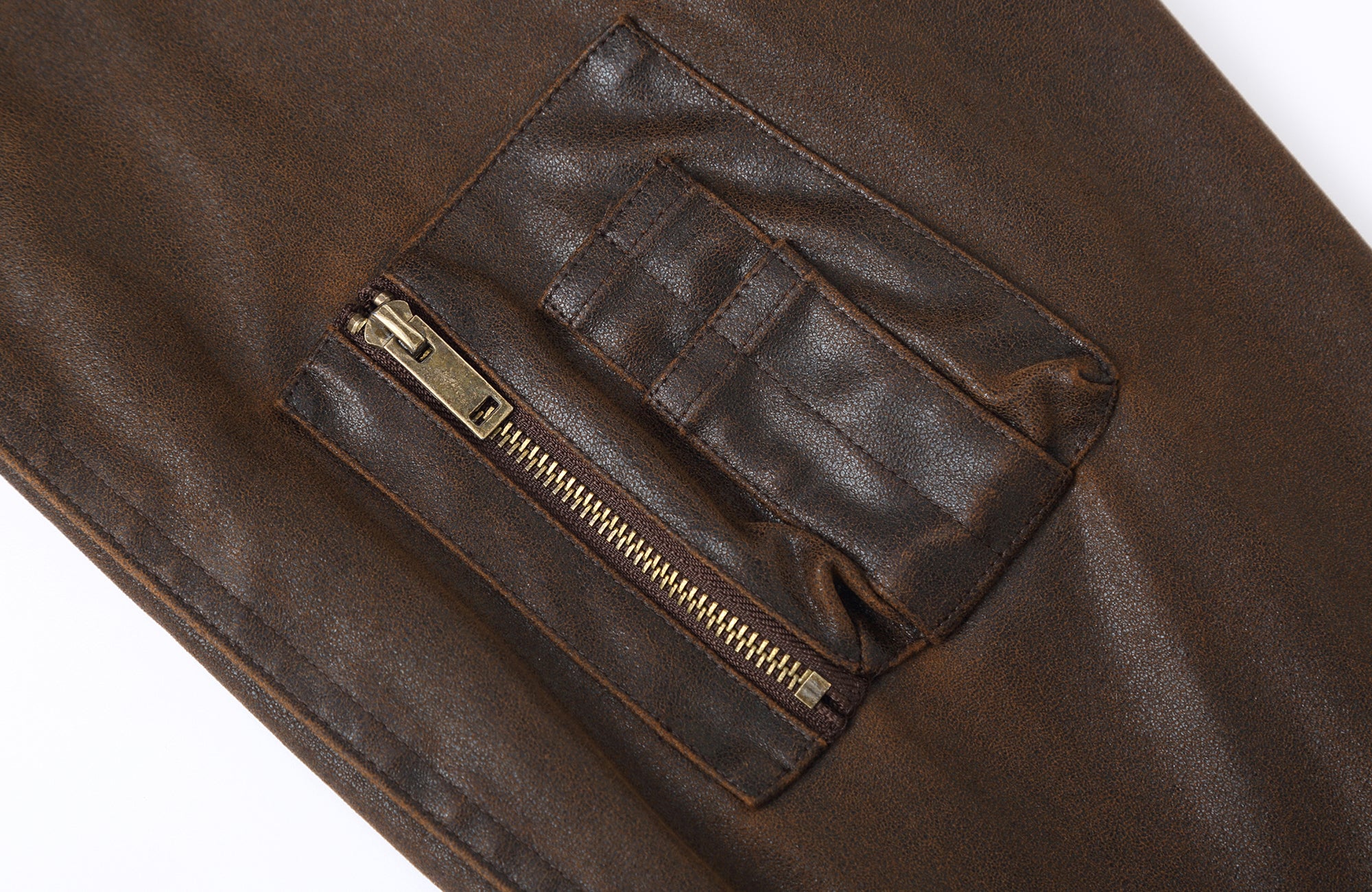 CLP Distressed Faux Leather Aviator Jacket, premium urban and streetwear designers apparel on PROJECTISR.com, CLP