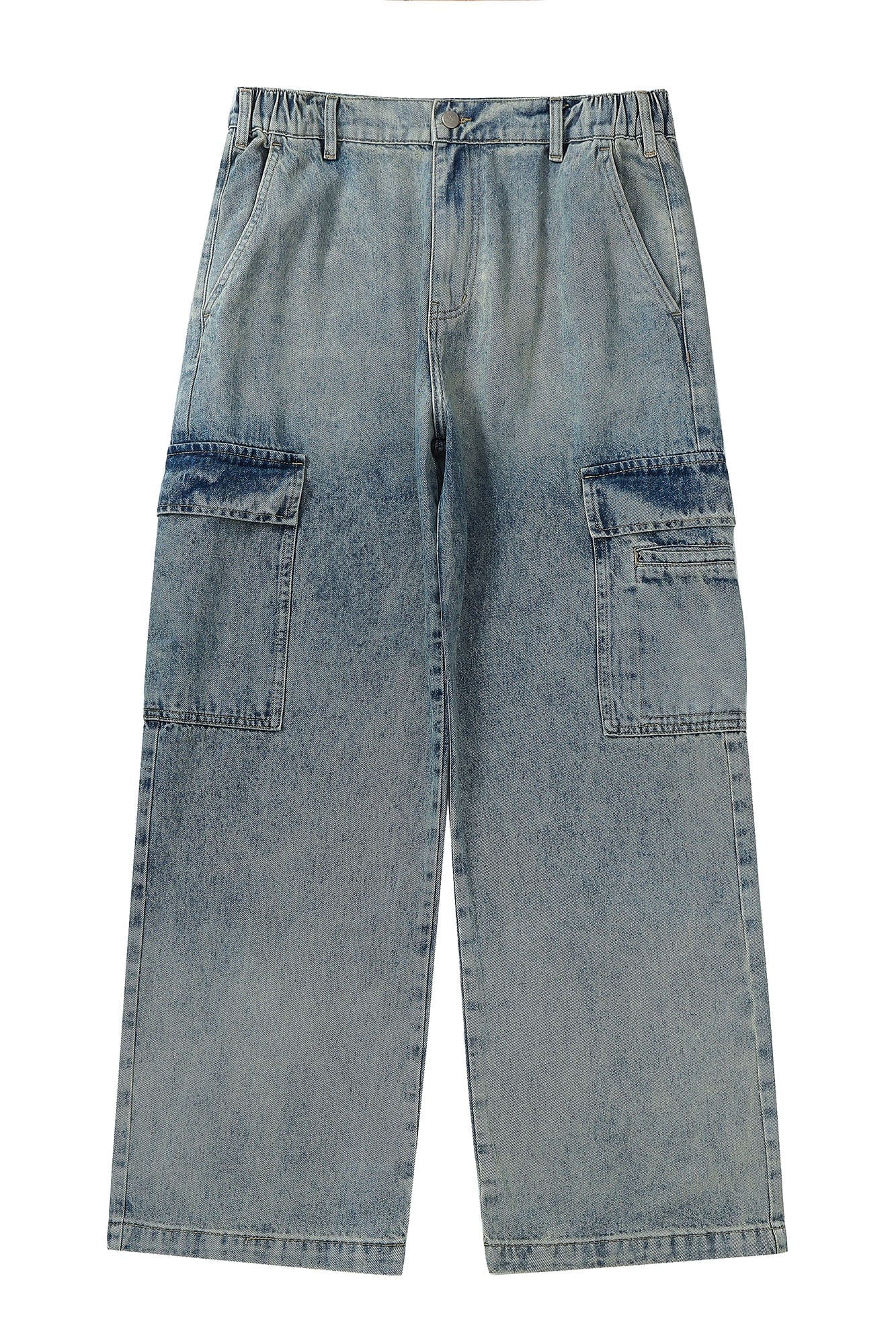 MAKEMORE Gradient Washed Wide-Leg Cargo Jeans, premium urban and streetwear designers apparel on PROJECTISR.com, MAKEMORE