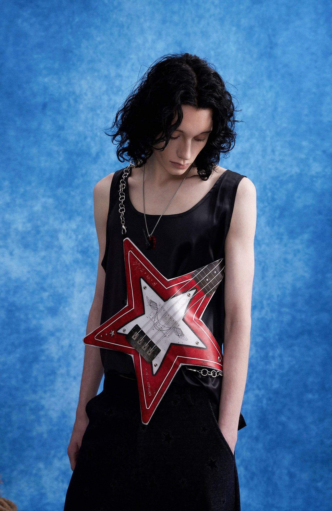 OIPWORD Star-Jacquard Wide-Leg Pants