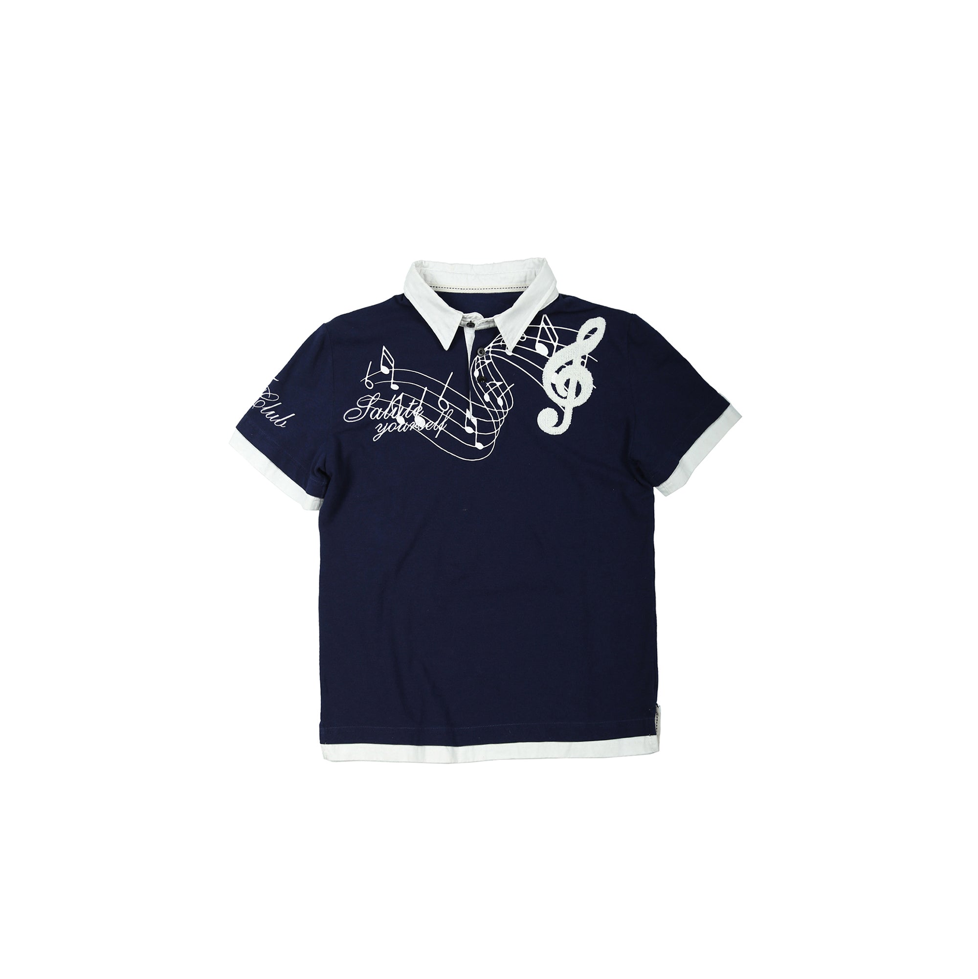 TRECLUB Music Note Embroidered Polo T-Shirt