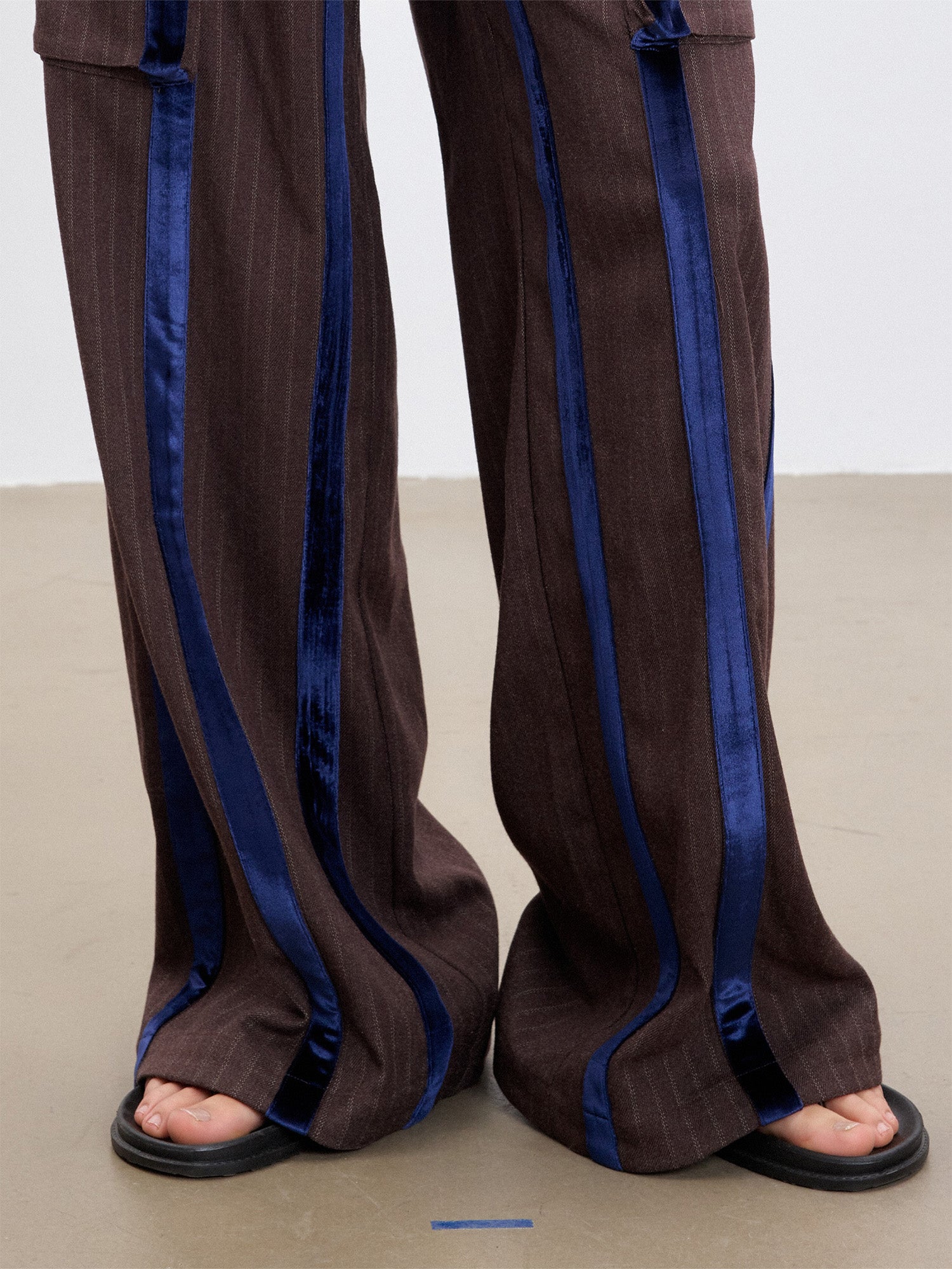 TUIMU Velvet Stripe Patch Cargo Pants, premium urban and streetwear designers apparel on PROJECTISR.com, TUIMU