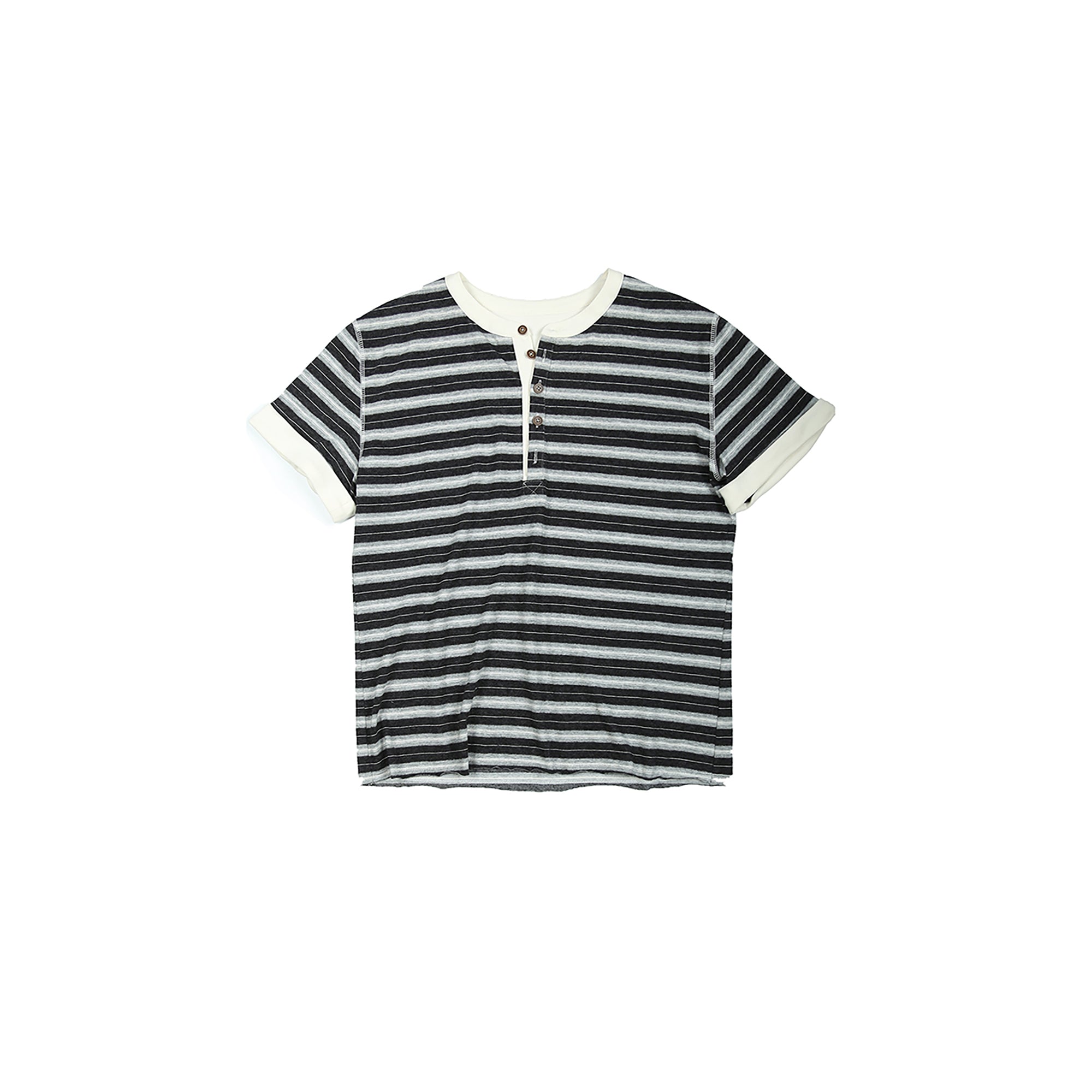 TRECLUB Stripe Henley T-Shirt