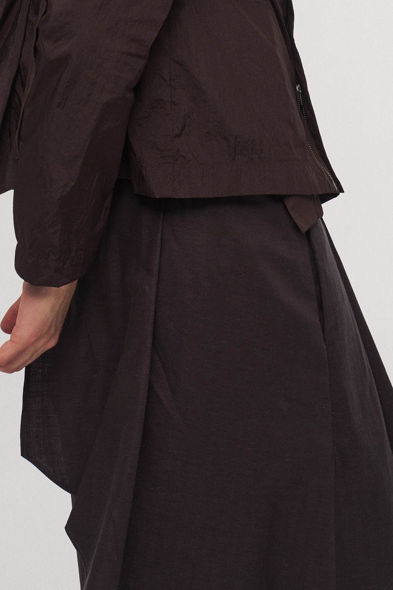 ILNya Nieternite Nifutur Asymmetrical Draped Pleated Shorts, premium urban and streetwear designers apparel on PROJECTISR.com, ILNya Nieternite Nifutur