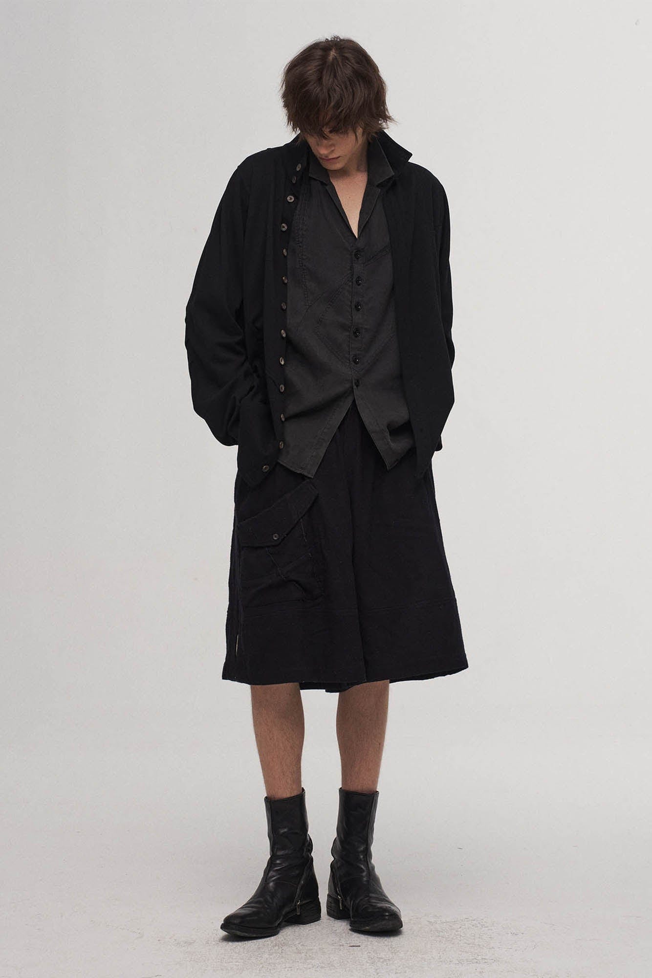 ILNya Nieternite Nifutur Washed Deconstructed Paneled Pleated Shirt