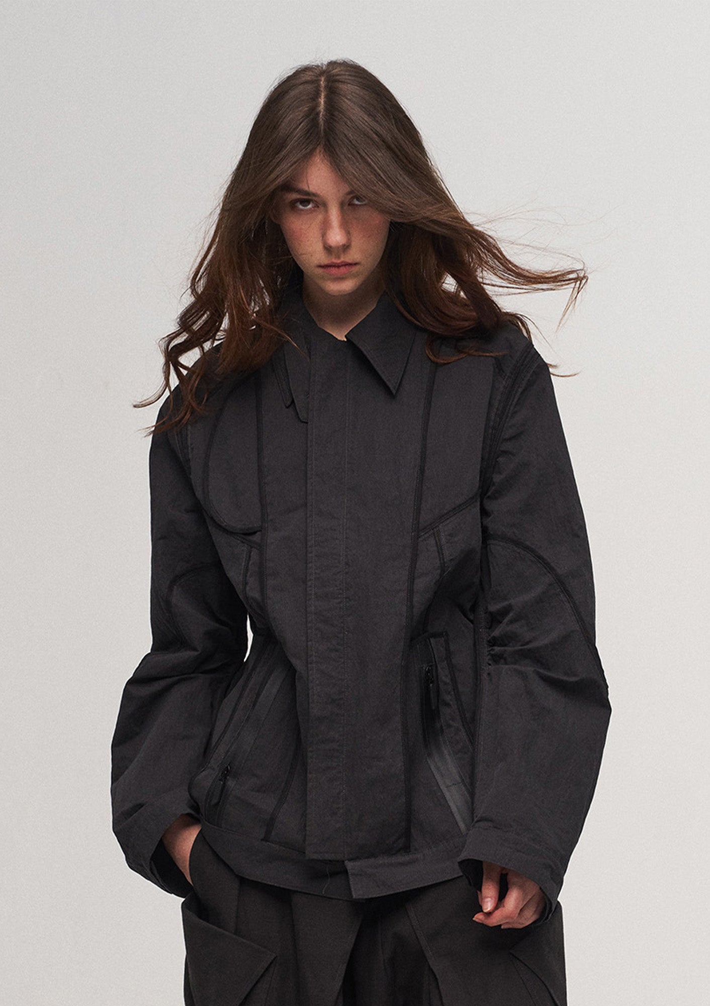 ILNya Nieternite Nifutur Panel Wrinkle Reversible Jacket, premium urban and streetwear designers apparel on PROJECTISR.com, ILNya Nieternite Nifutur