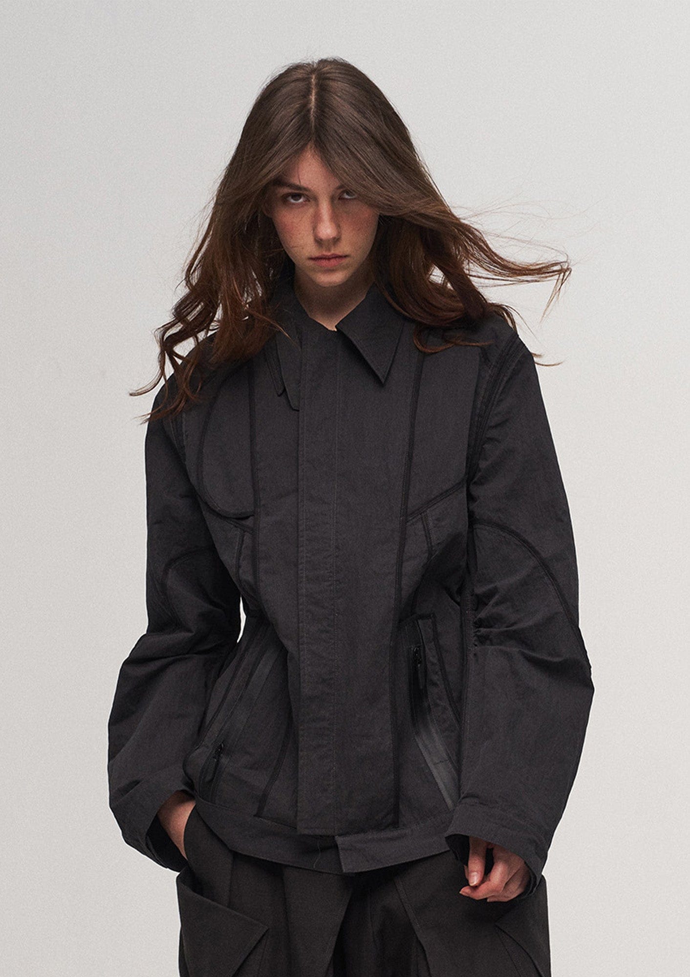 ILNya Nieternite Nifutur Panel Wrinkle Reversible Jacket, premium urban and streetwear designers apparel on PROJECTISR.com, ILNya Nieternite Nifutur