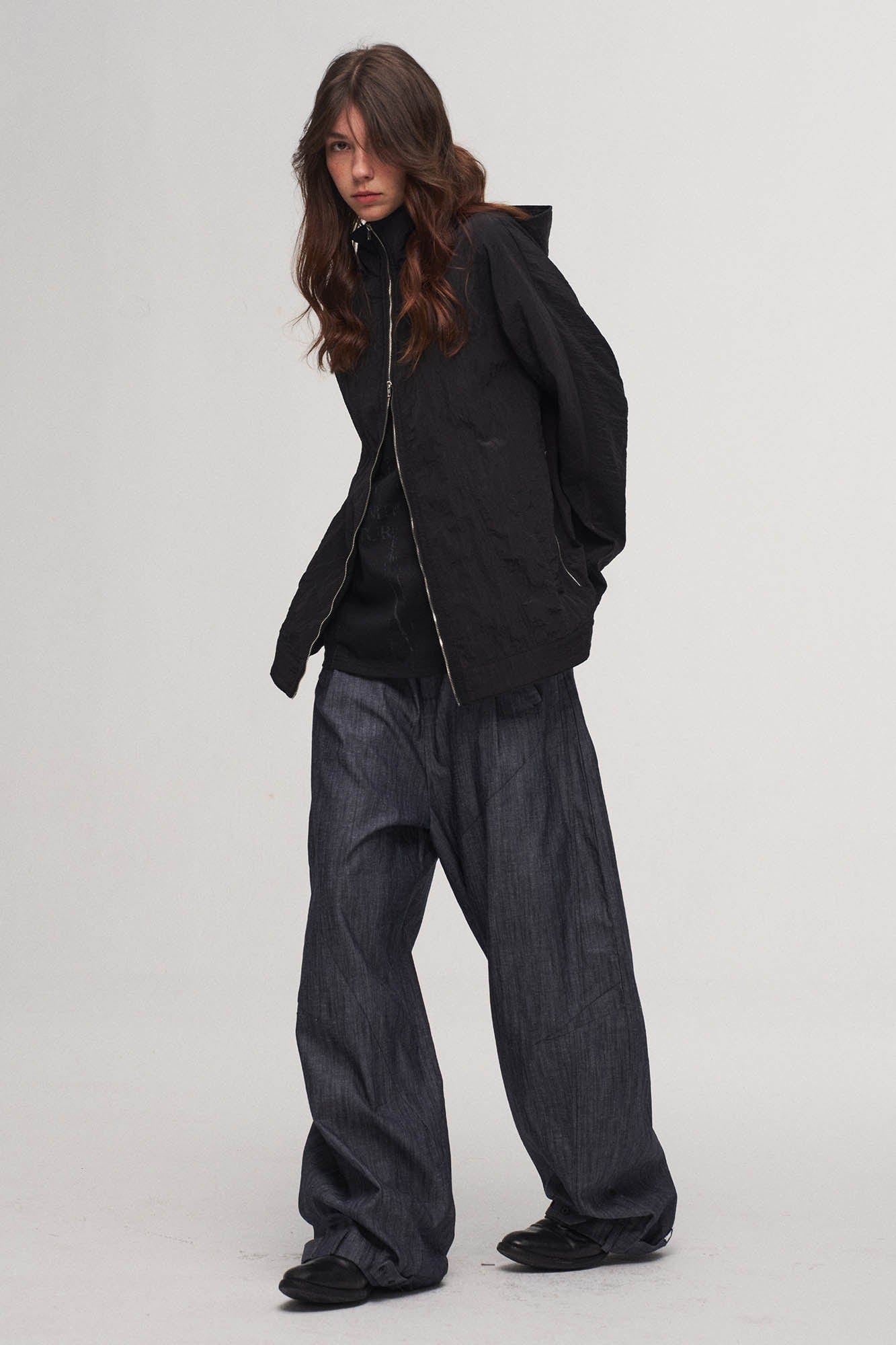 ILNya Nieternite Nifutur Crinkled Hooded Dual-Zipper Jacket, premium urban and streetwear designers apparel on PROJECTISR.com, ILNya Nieternite Nifutur