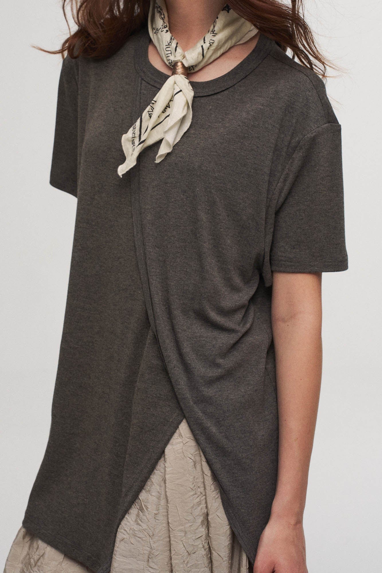 ILNya Nieternite Nifutur Asymmetrical Layered Spliced T-Shirt, premium urban and streetwear designers apparel on PROJECTISR.com, ILNya Nieternite Nifutur