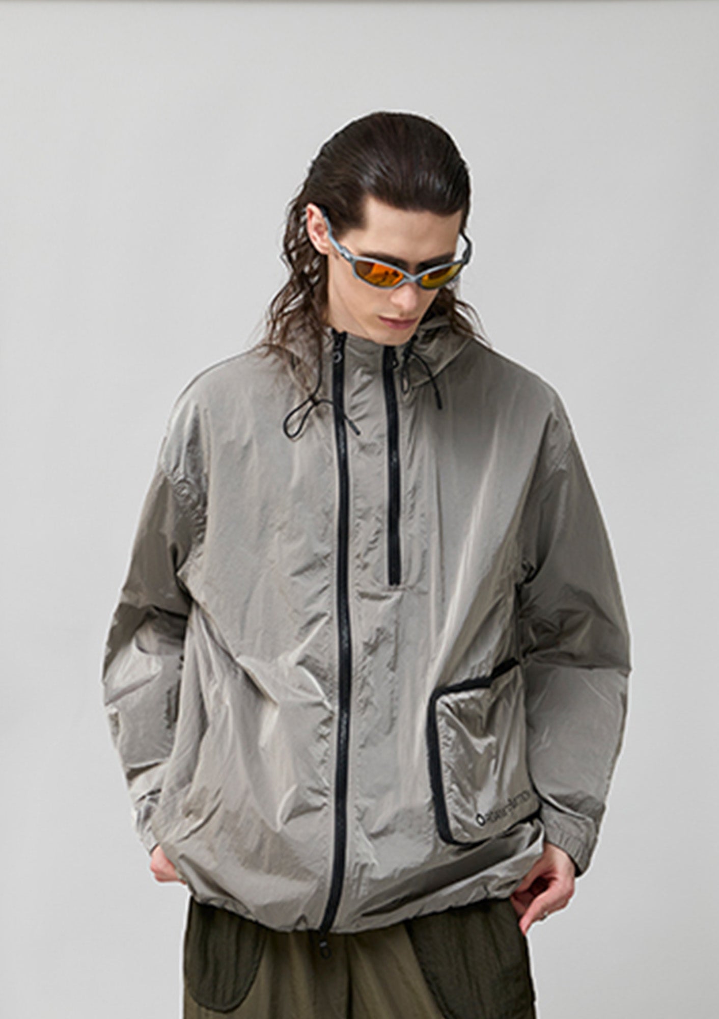 ORGANIC EMOTION Packable Utility UV Protection Hooded Windbreaker, premium urban and streetwear designers apparel on PROJECTISR.com, ORGANIC EMOTION